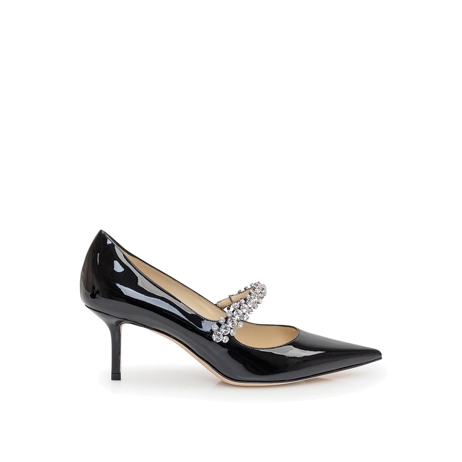 Jimmy Choo Bing 65mm Crystal-embellished Patent-leather Pumps In Black