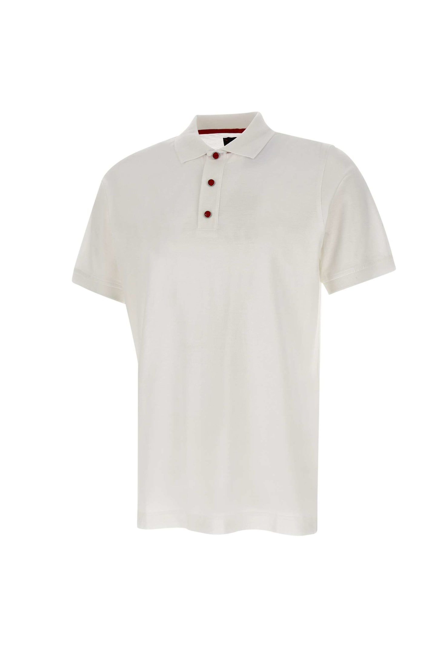 Shop Kiton Ultrafine Cotton Polo Shirt In White