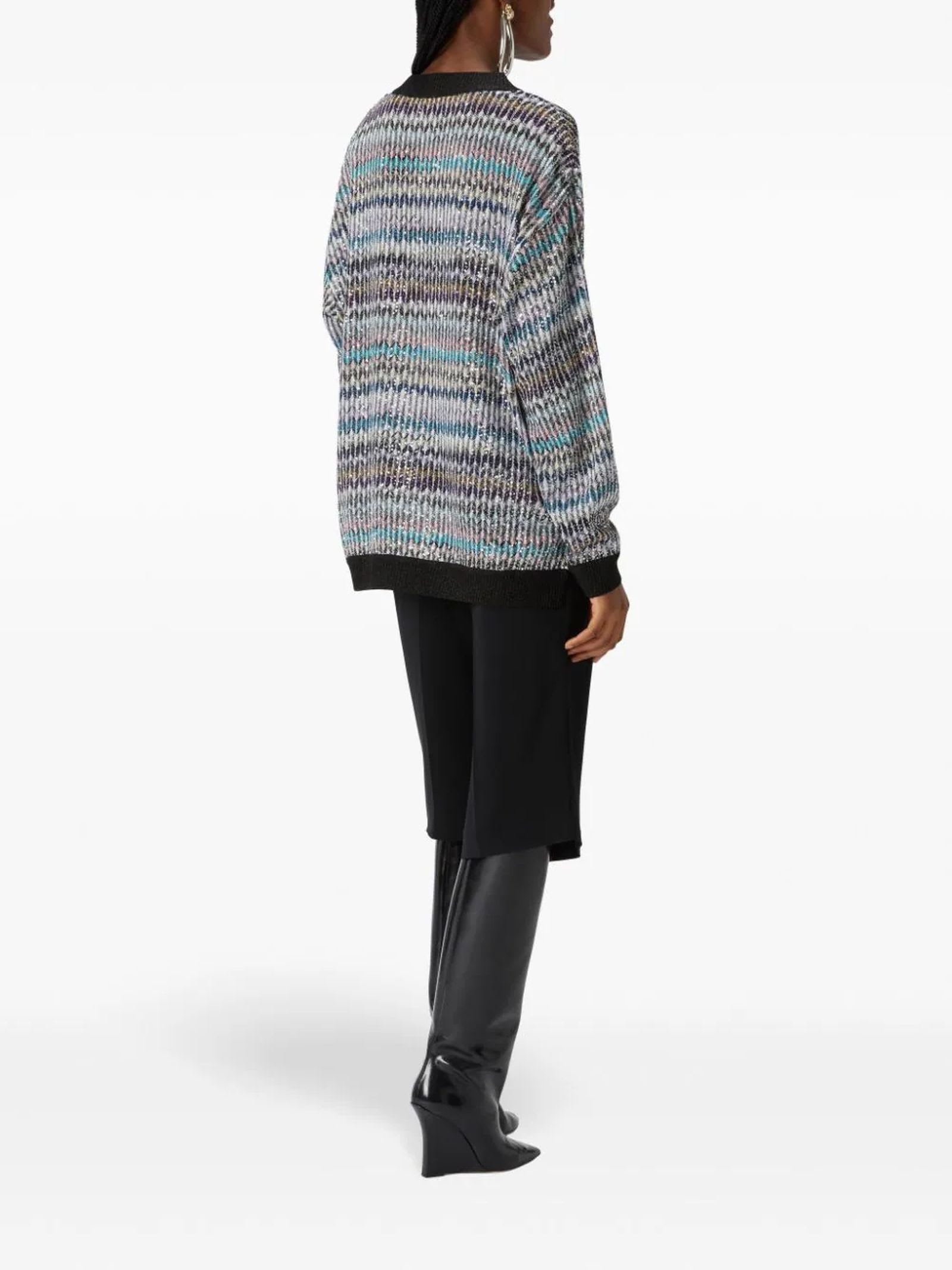 MISSONI MULTICOLOR V-NECK SWEATER