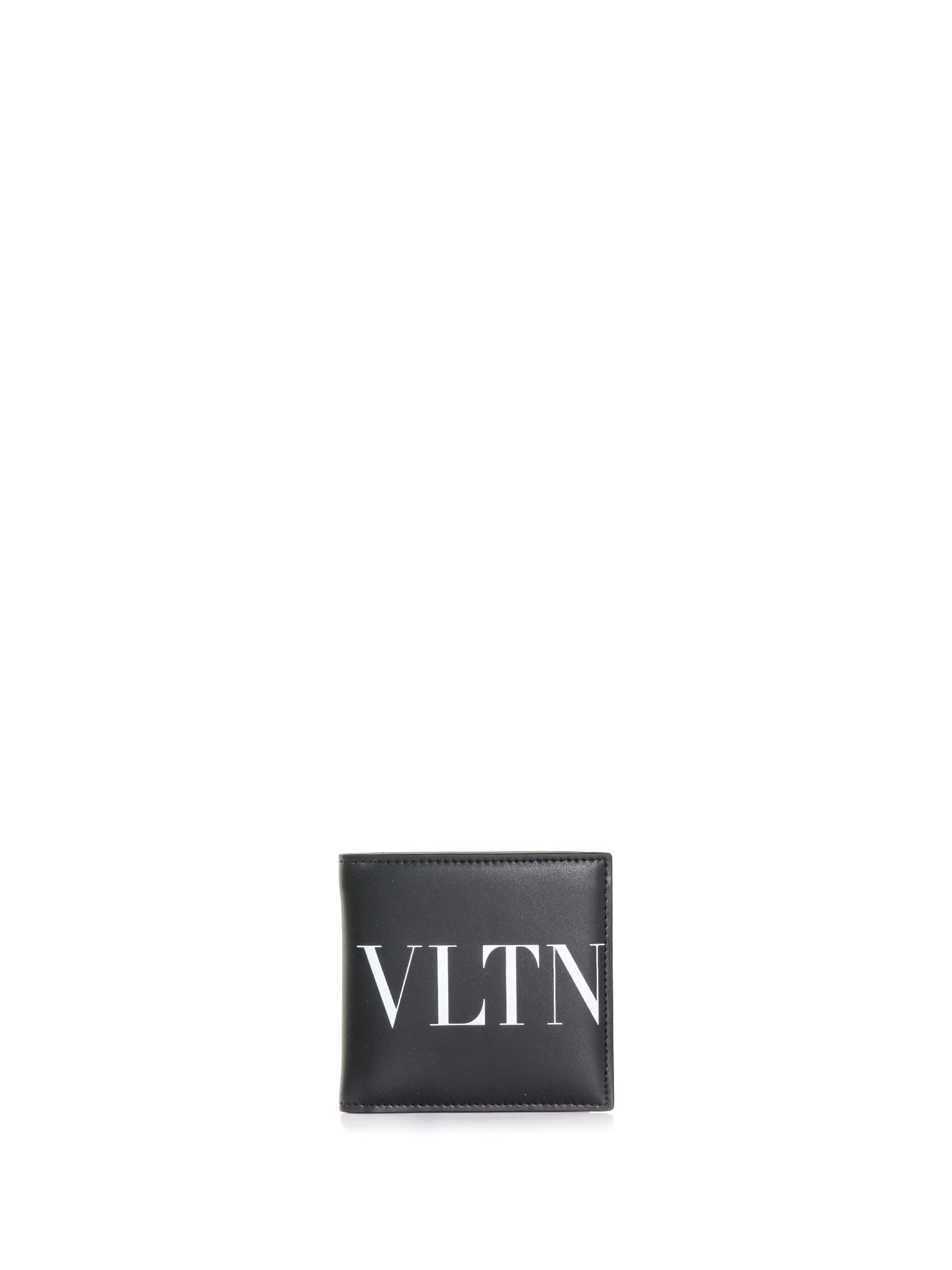Shop Valentino Vltn Logo Printed Wallet In Nero Bianco