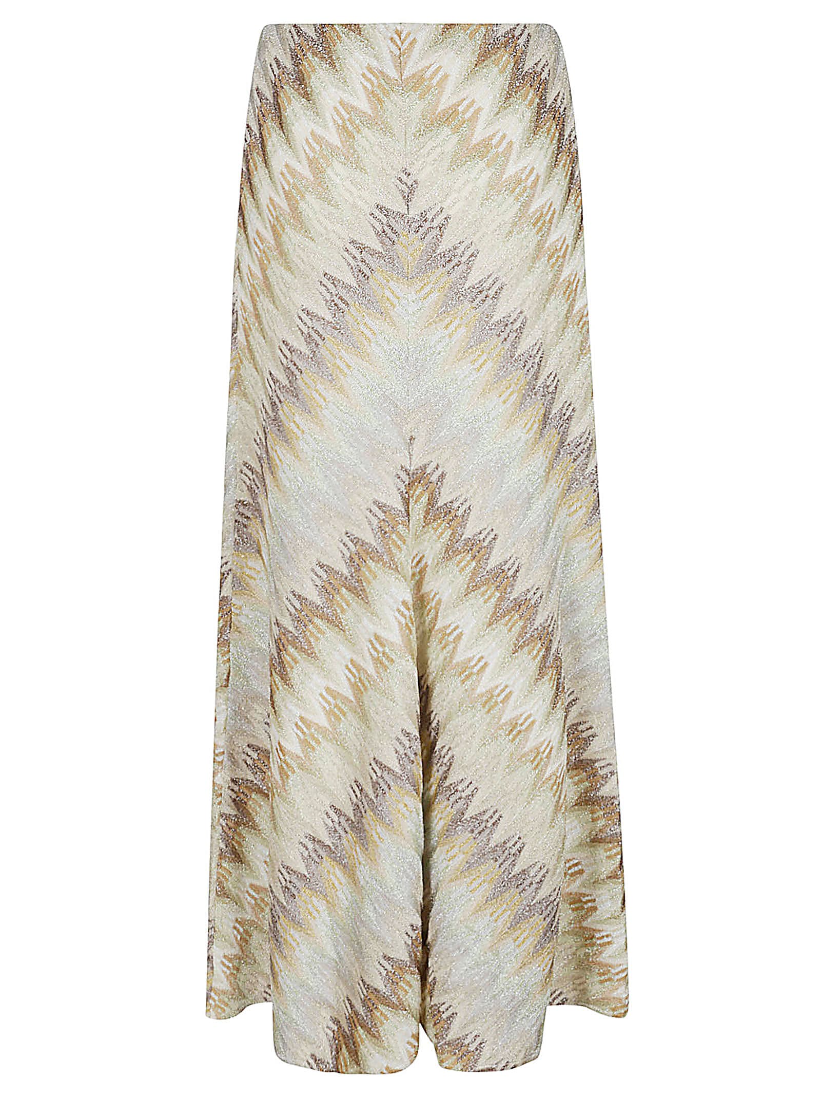 Shop Missoni Zig-zag Stripe Patterned Long Skirt In Multicolour