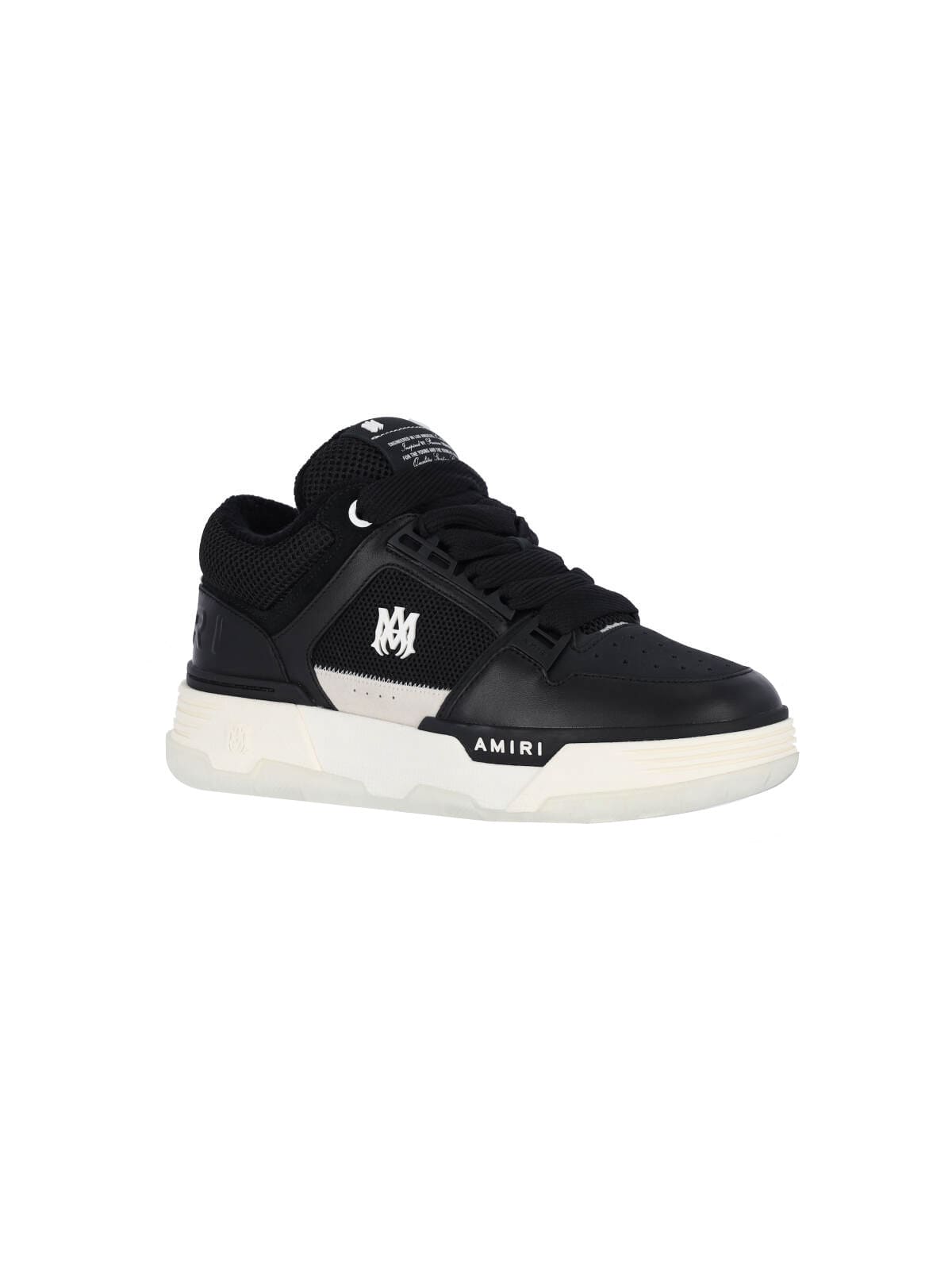 Amiri Black Low Top Sneakers With Logo Patch On The Tongue And Logo Lettering On The Heel In Leather Man In Black