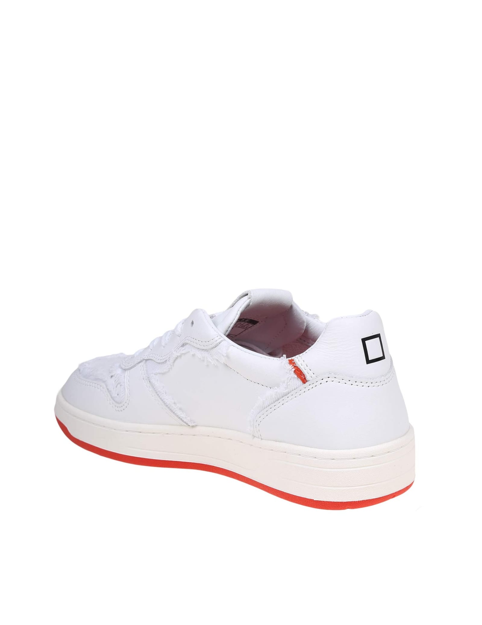 Shop Date Court Sneakers In White Leather In Cherry
