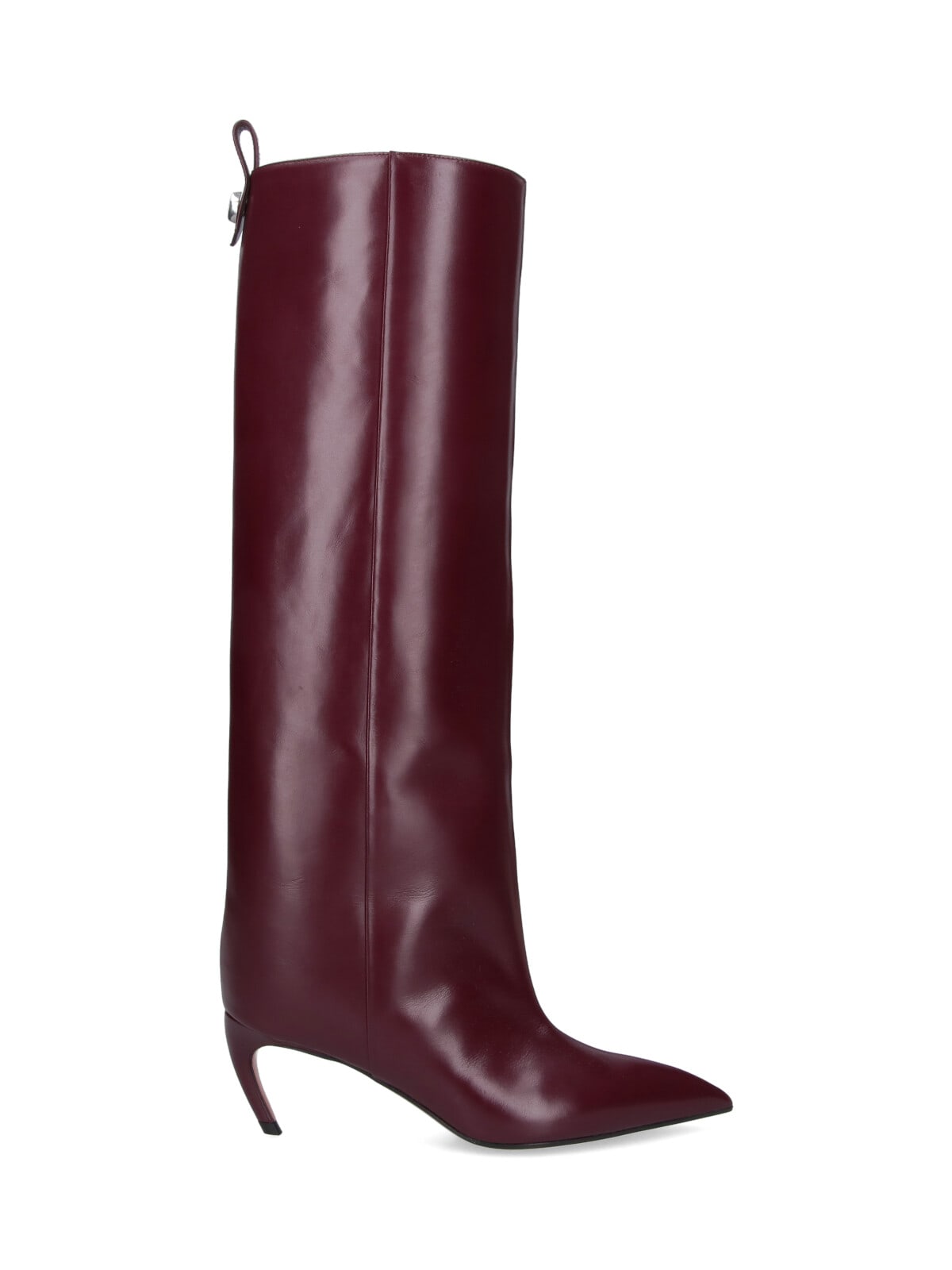 Attico 65mm Lea Pointed-toe Leather Boots In Burgundy