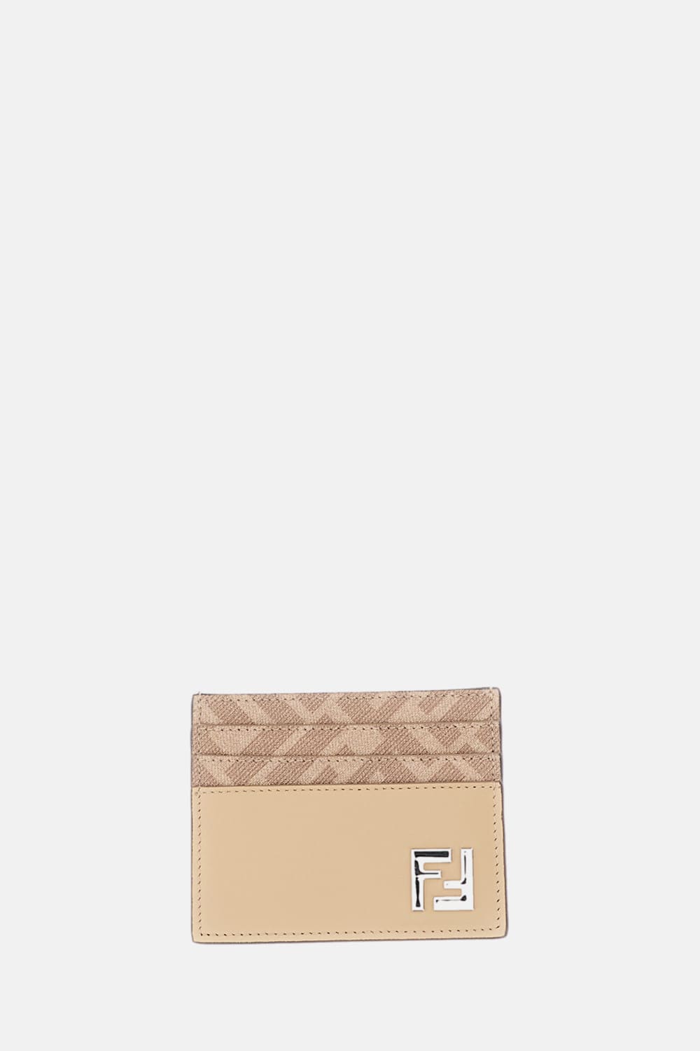 Fendi Card Case  Square Ff_unica In Sand