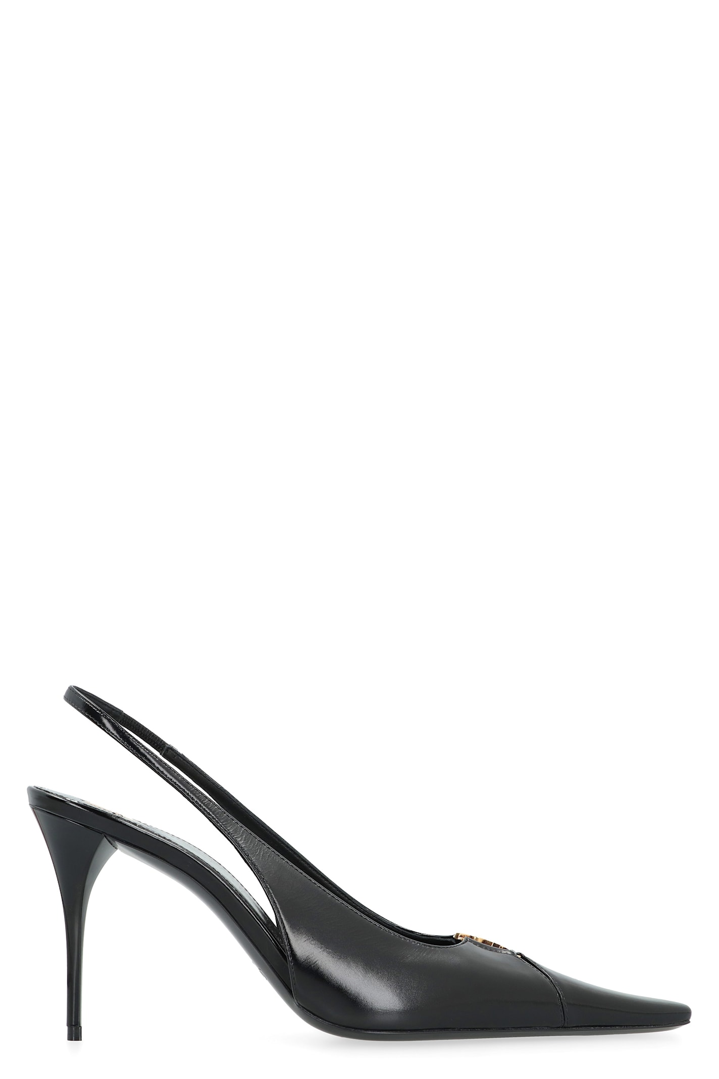 Saint Laurent Babylone Breteuil Leather Slingback Pumps In Black