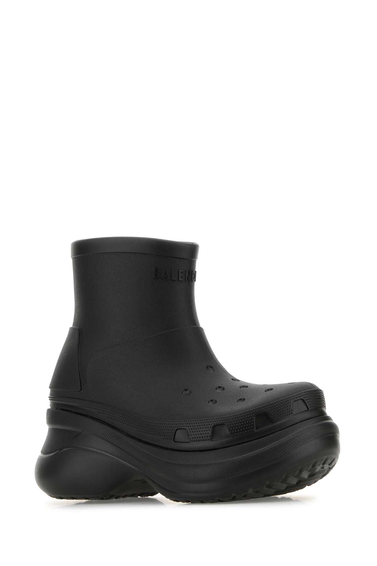 Balenciaga Black Crocs Edition Rubber Boots In Black