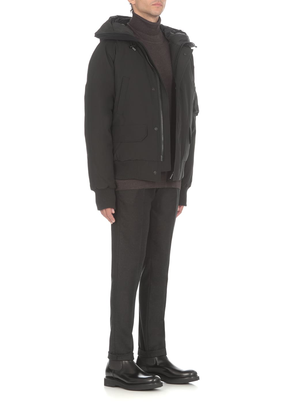 Canada Goose Chilliwack Padded Down Bomber Jacket In Black