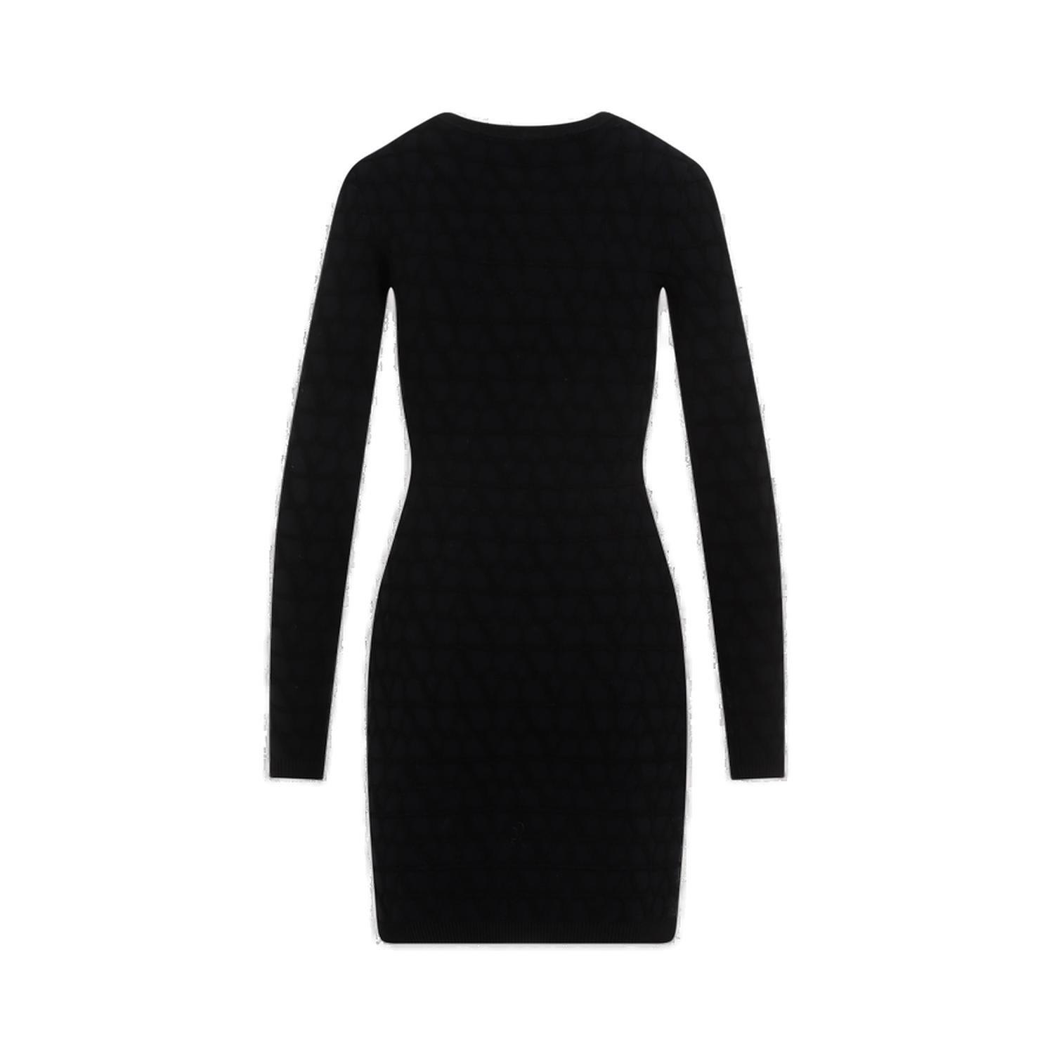 Shop Valentino Toile Iconographe Crewneck Dress In Black