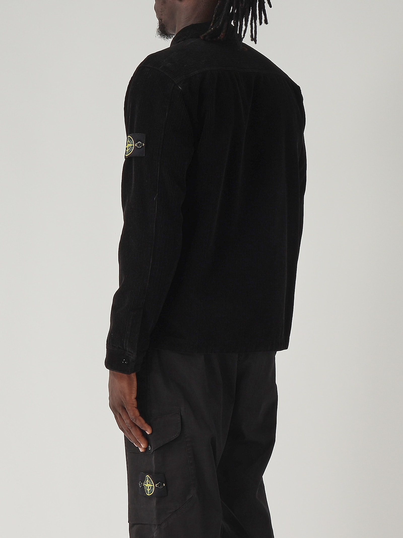 Shop Stone Island Overshirt Shirt In Nero