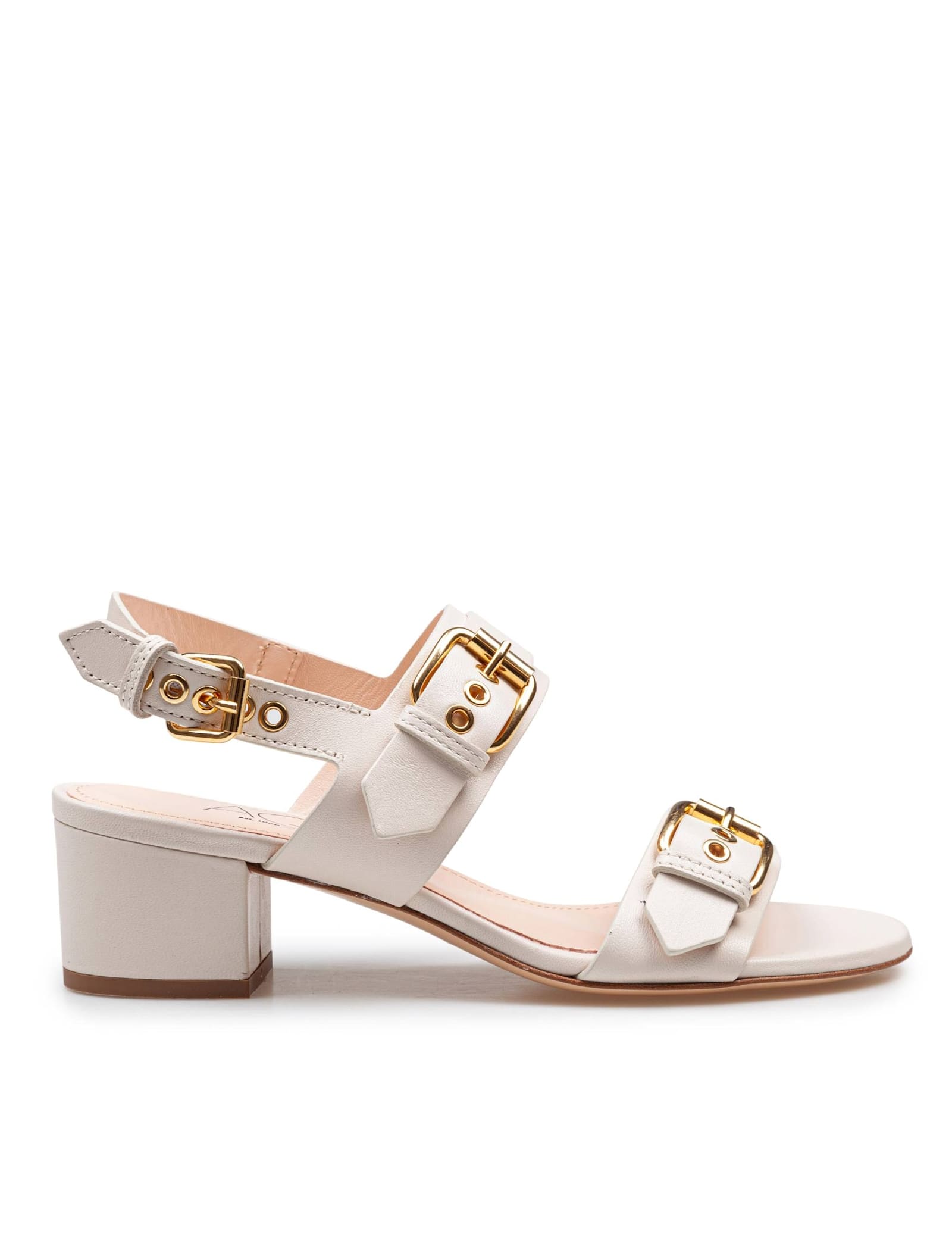 Lala Straps Leather Sandal Chalk Color