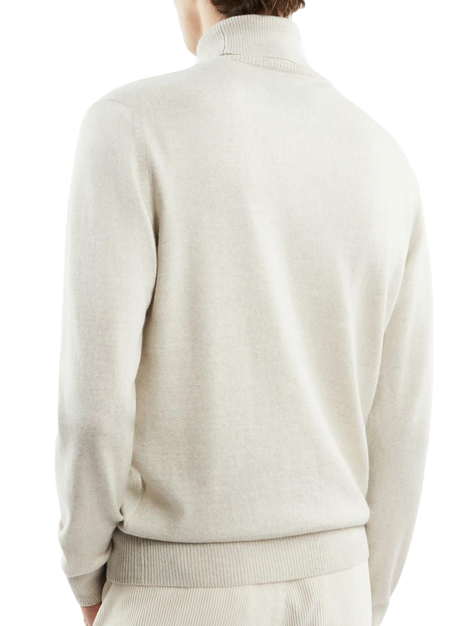 Shop Fay Turtleneck In Off White Shaved Wool Knit In Neutro