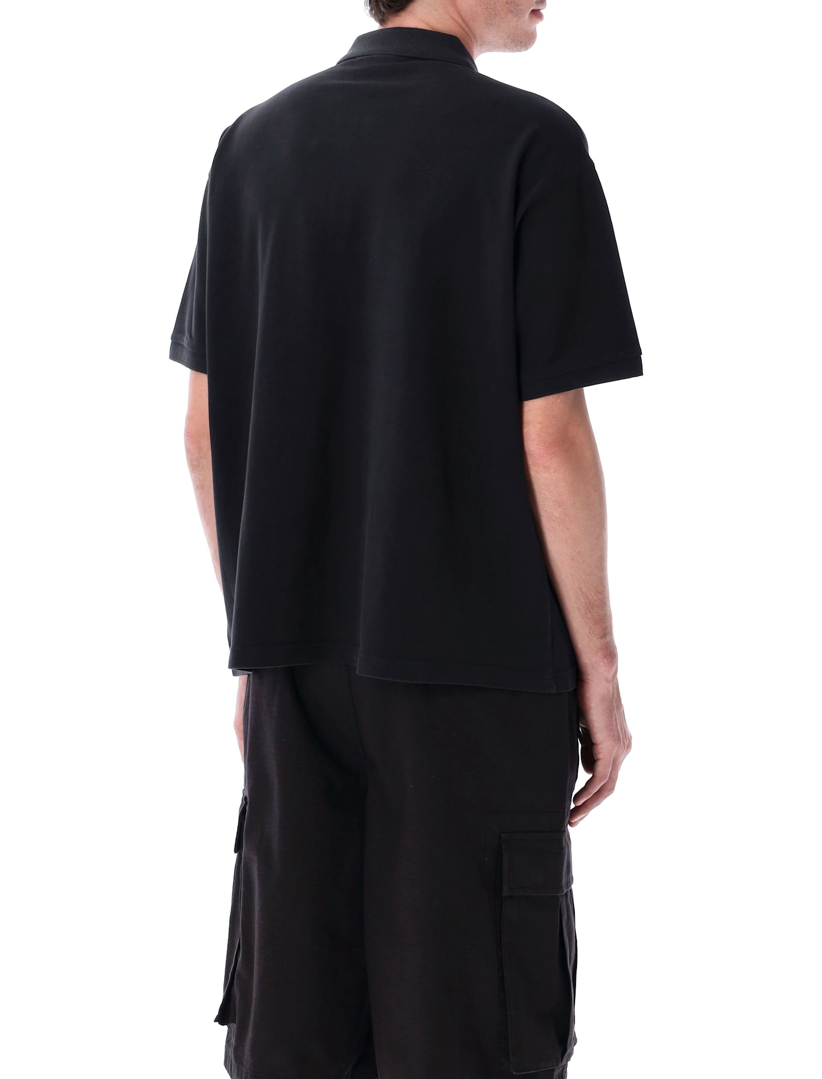 Stussy Classic Pique Polo Shirt In Black