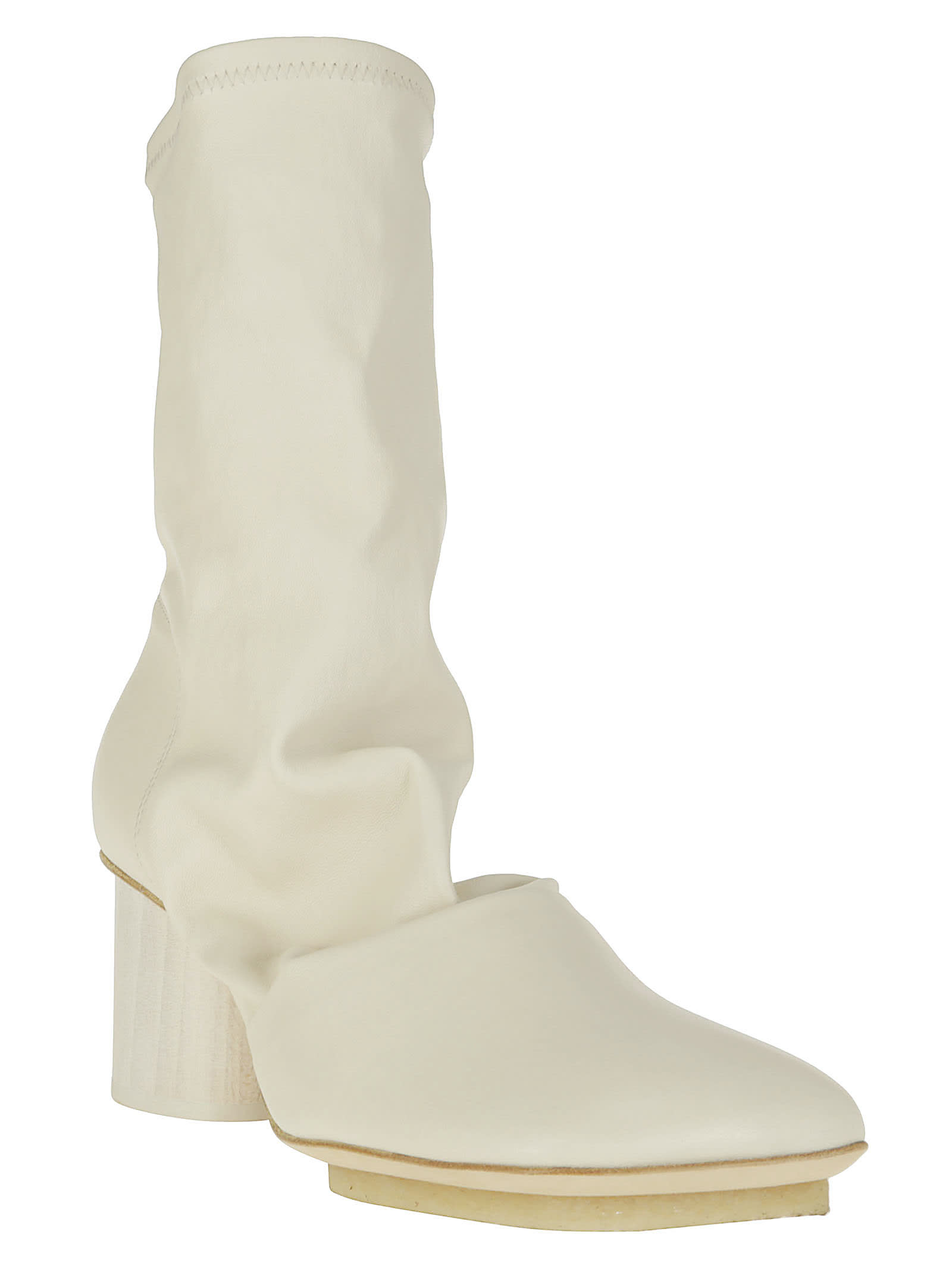 Shop Uma Wang Stretch Stone Boot In Off White
