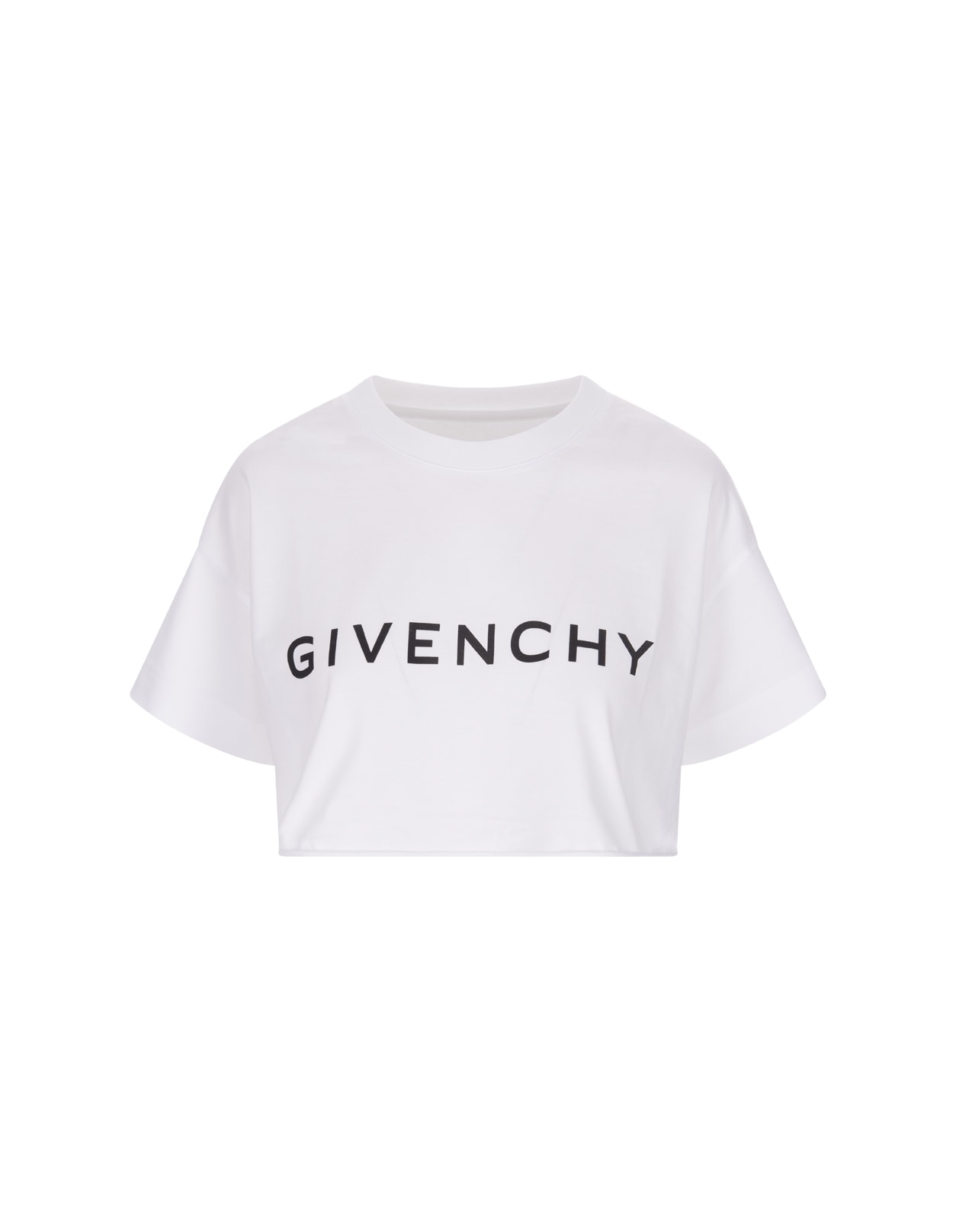 Shop Givenchy White  Crop T-shirt