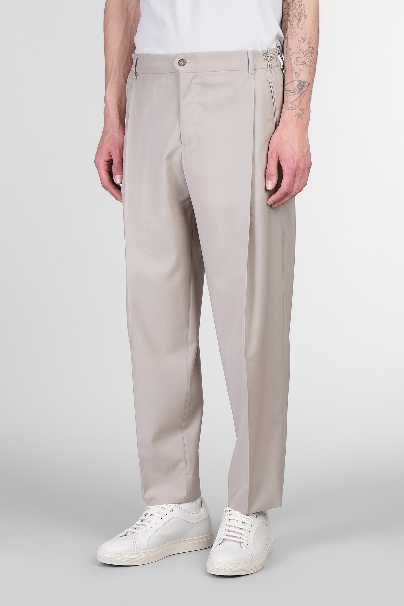 Briglia 1949 Manhattans Pants In Khaki Wool In Khaki