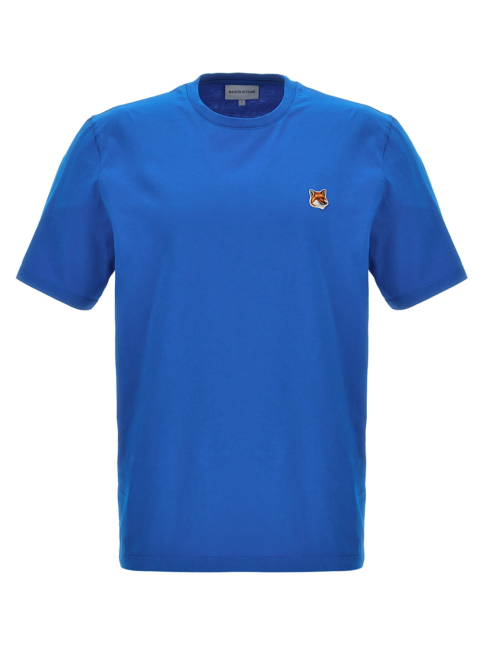 Shop Maison Kitsuné Fox Head T-shirt In Light Blue