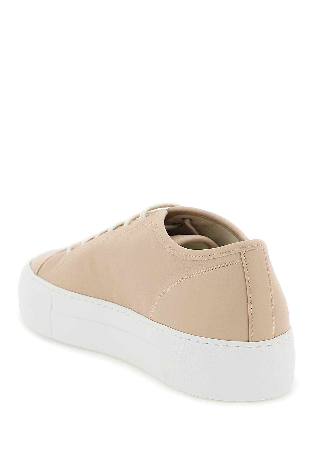 Shop Common Projects Leather Tournament Low Super Sneakers In Nude (pink)