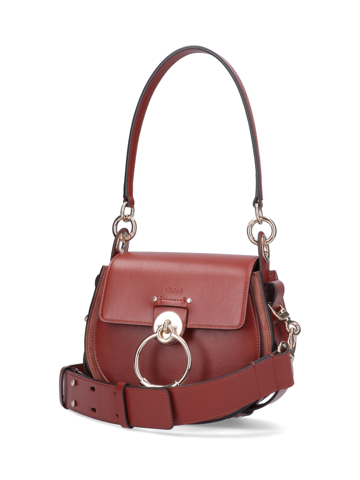 Shop Chloé Tess Small Shoulder Bag In Brown