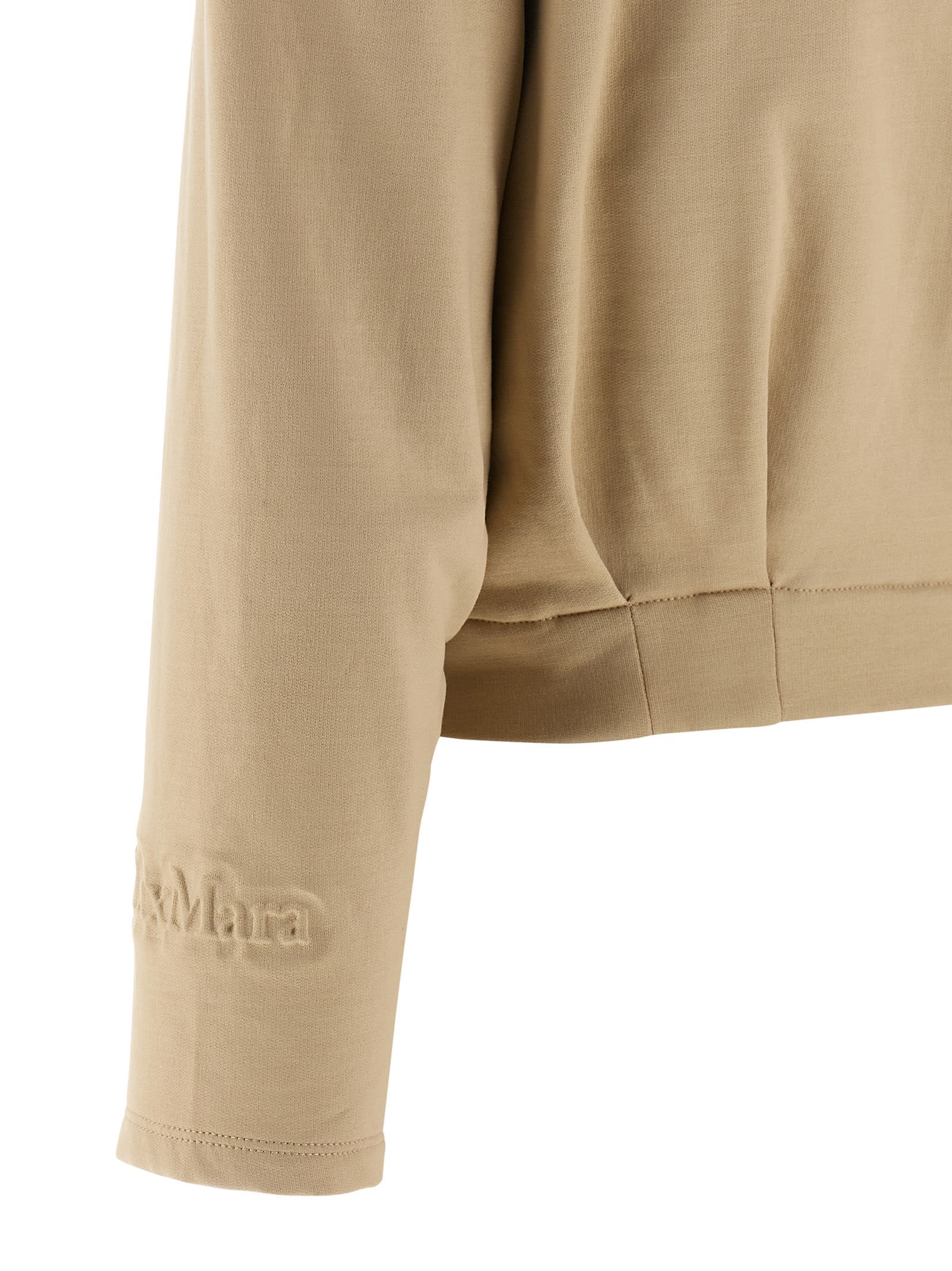 Max Mara Collared Sweatshirt With Front Pockets And Long Sleeves In Brown