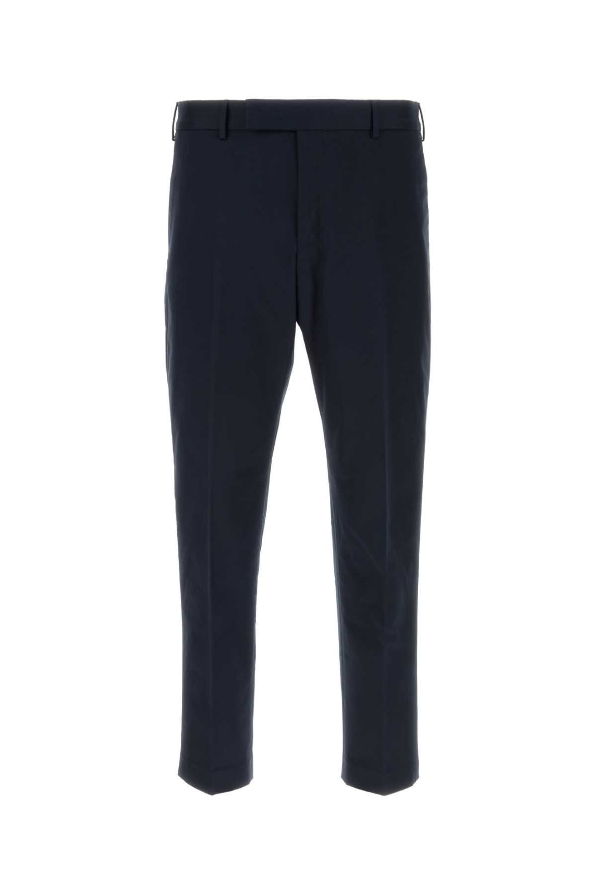 Shop Pt Torino Navy Blue Stretch Wool Pant