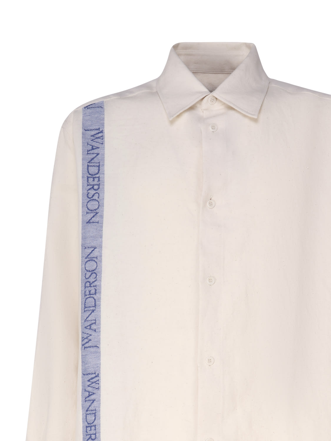Shop Jw Anderson Shirt With Anchor Embroidery In Ivory