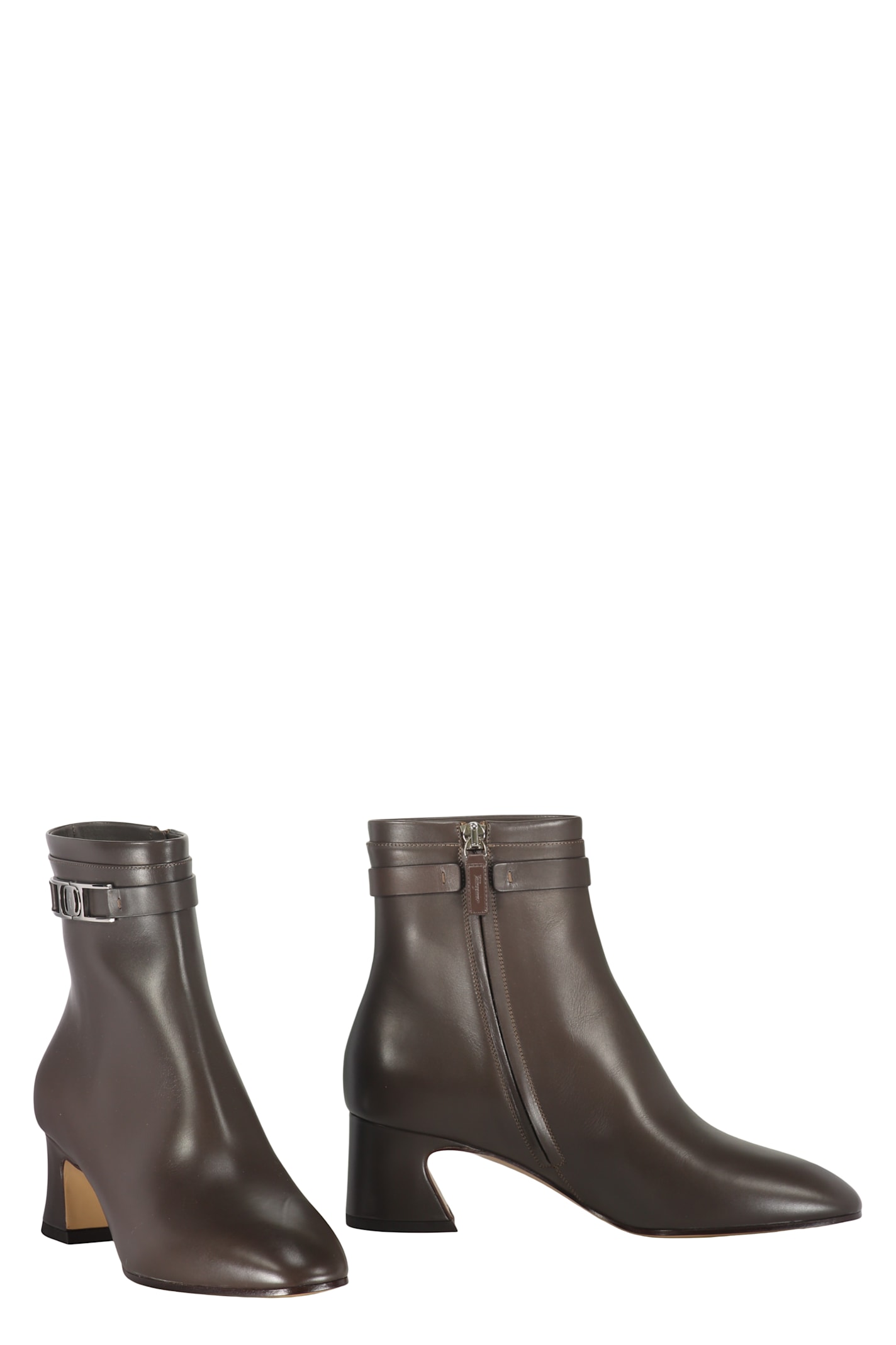 Ferragamo Woman Ankle Boots Brown Size 9.5 Calfskin In Brown