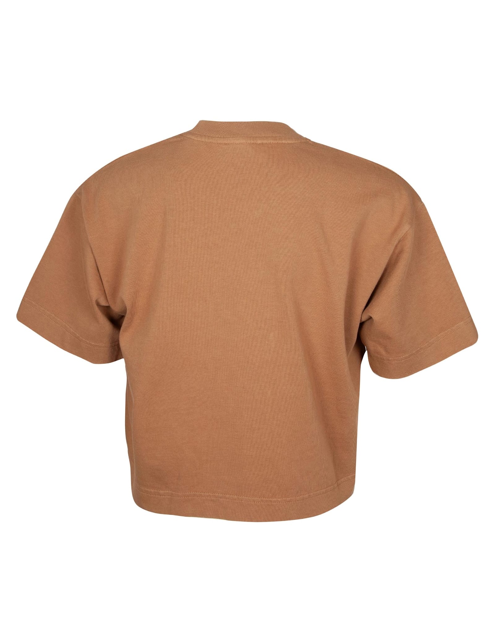 Autry Camel Cotton Jersey Boxy T-shirt In Brown