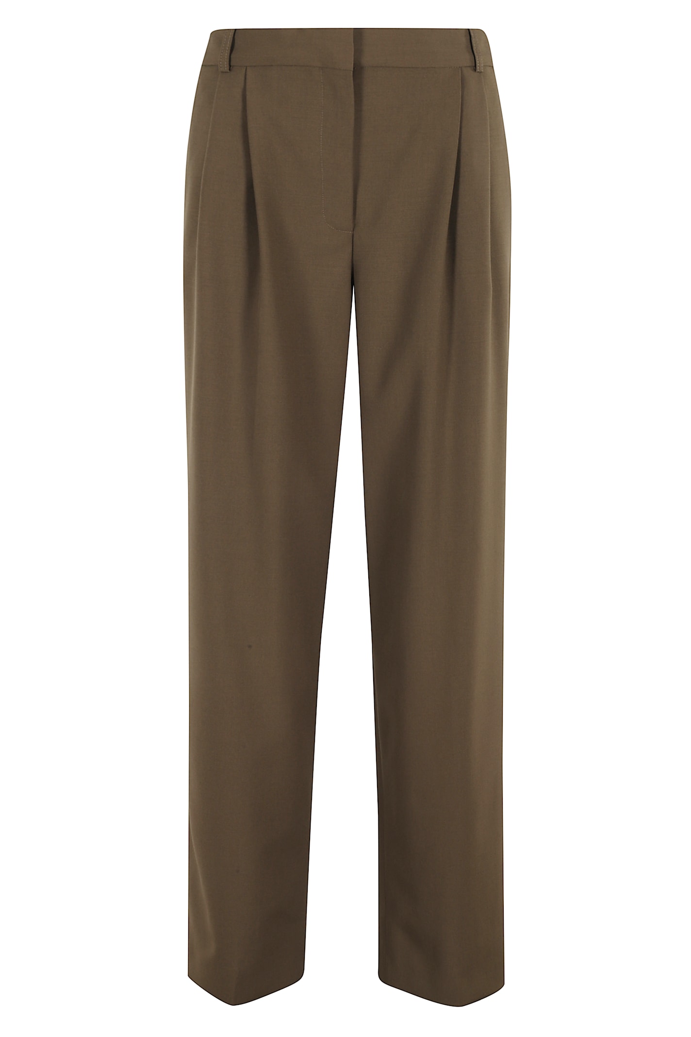 Rohe Tailored Forest Green Trousers In Brown