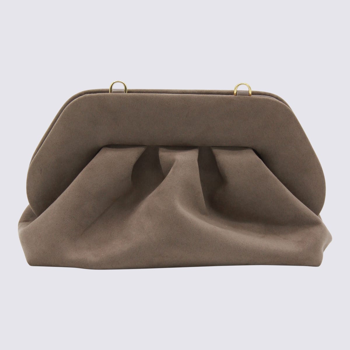 Themoirè Beige Tia Suede Cluthes In Brown