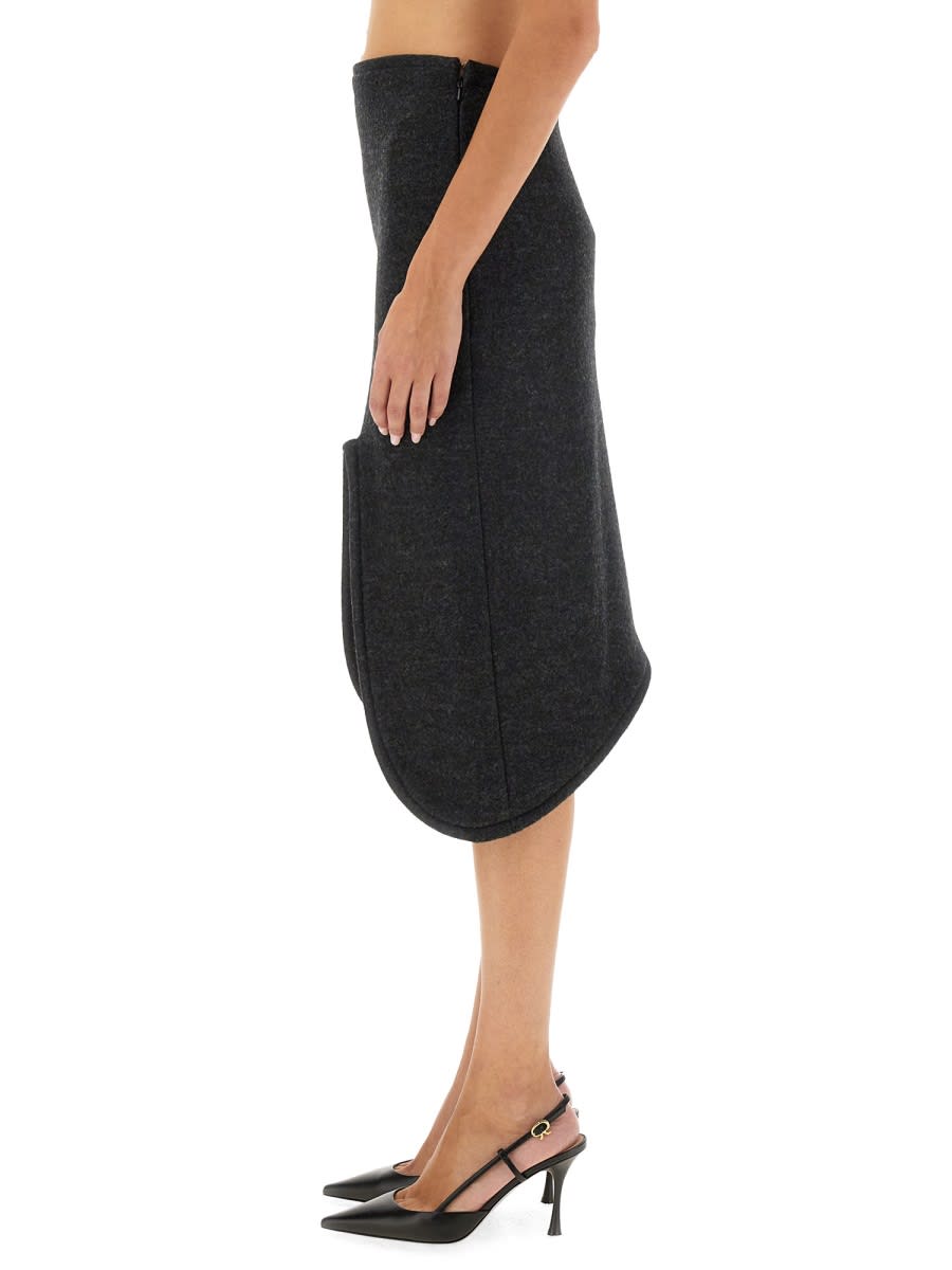 Shop Victoria Beckham Padded Skirt With Tube Detail In Grey