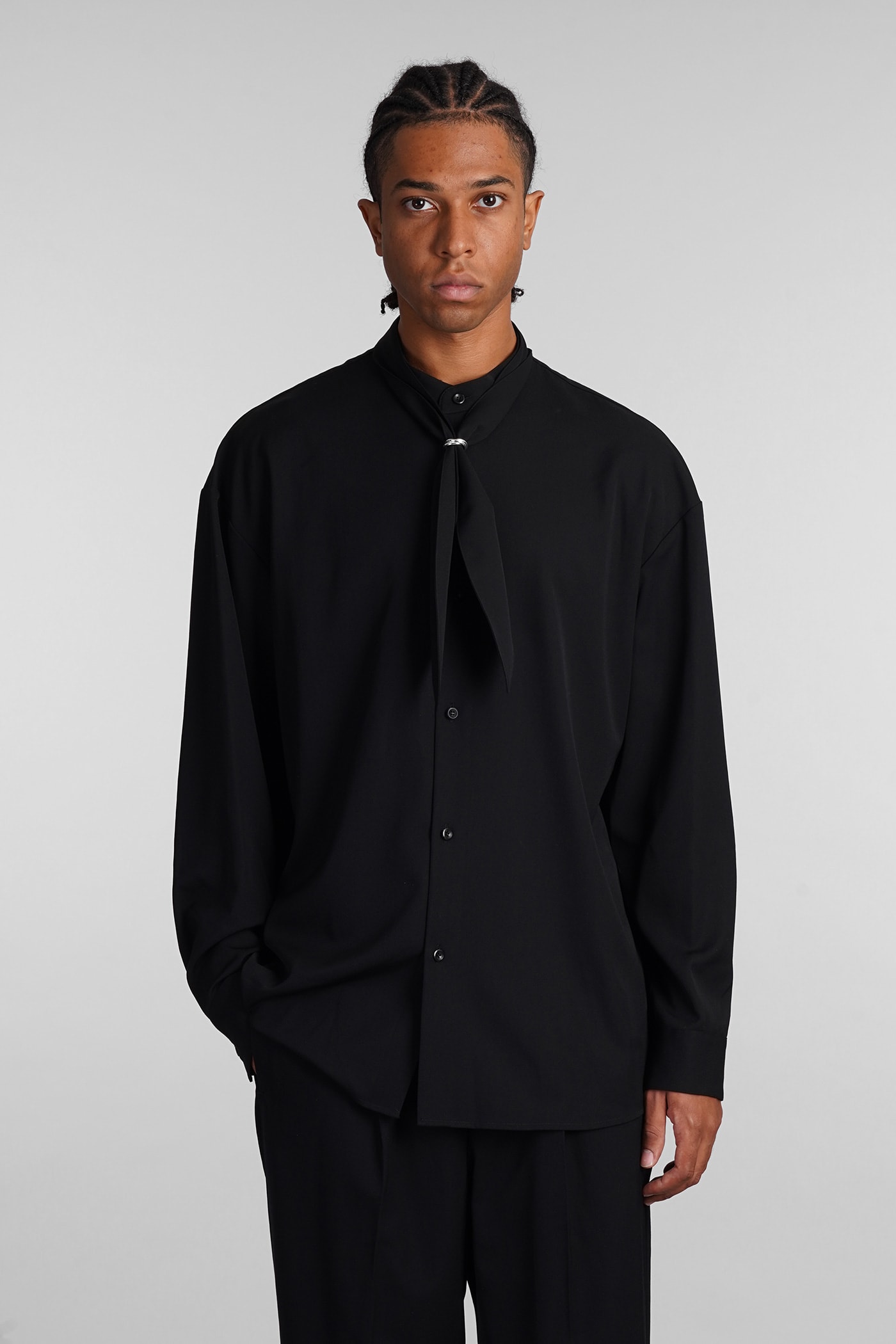 Shop Attachment Shirt In Black Wool