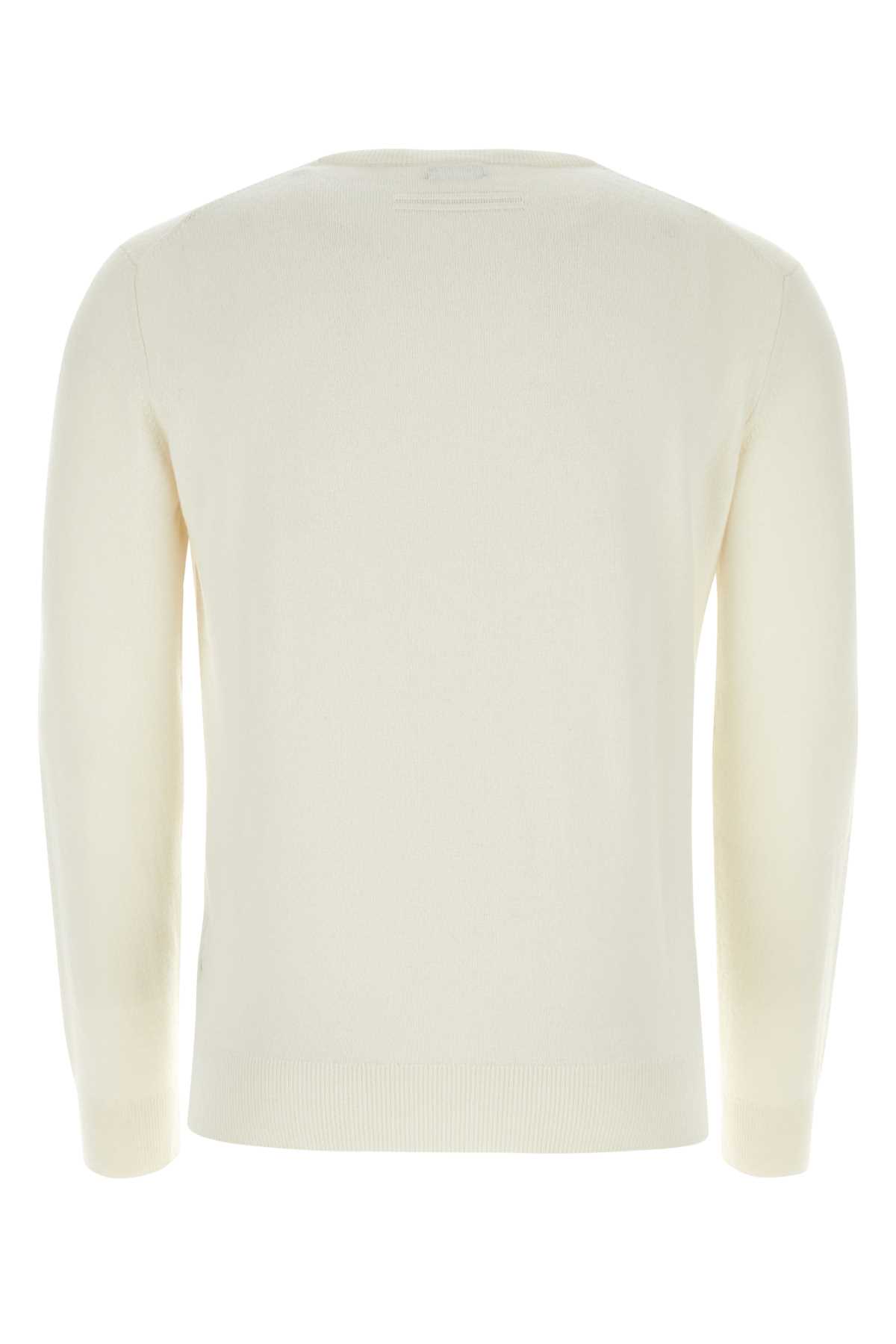 Zegna Ivory Cashmere Sweater In N91