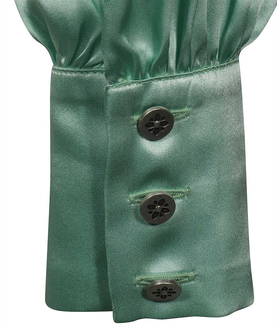 John Richmond Ruffled Silk Cropped Shirt In Green