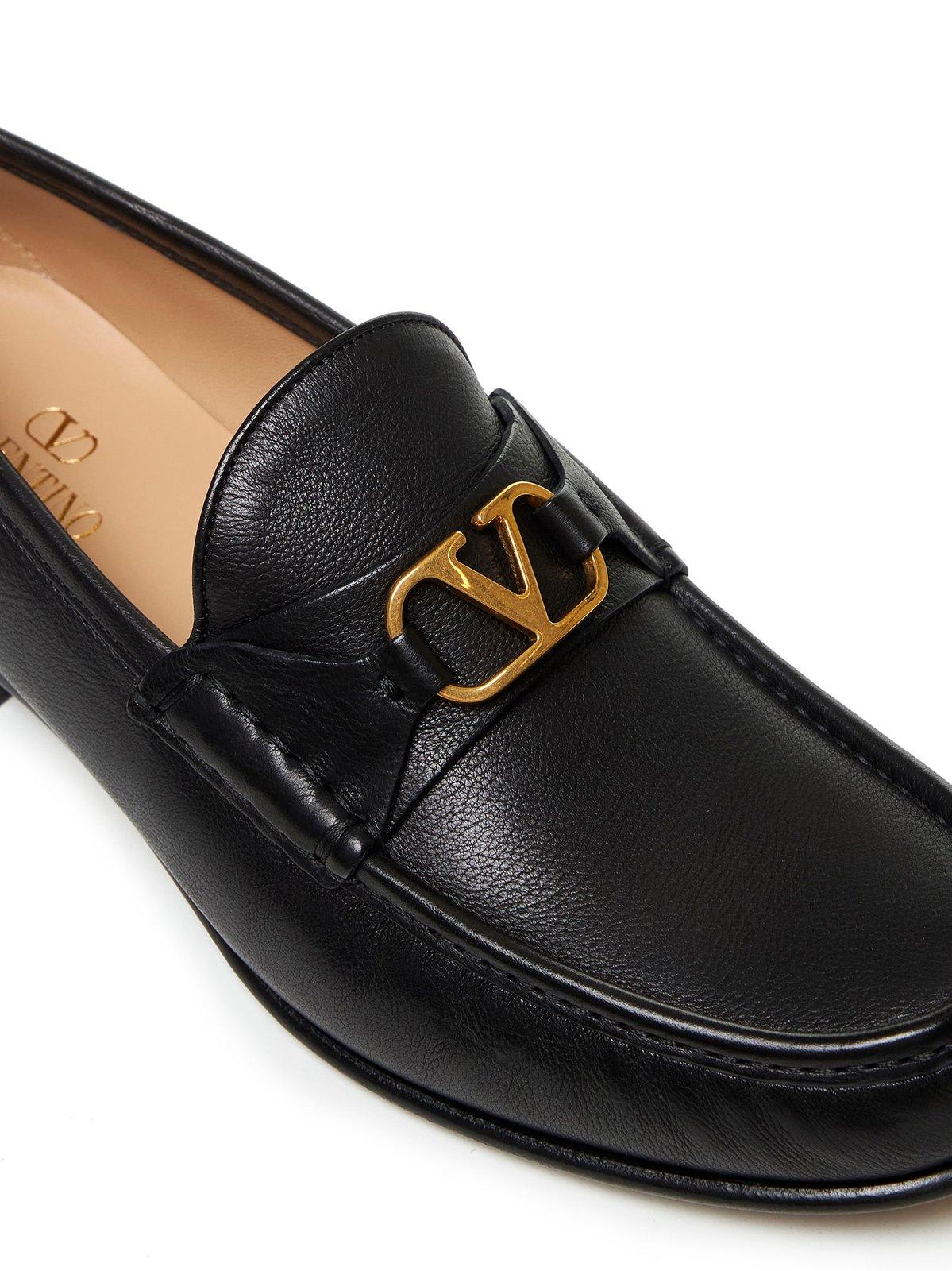 Valentino Garavani Vlogo Signature Loafer With Gold-tone Logo Detail In Black