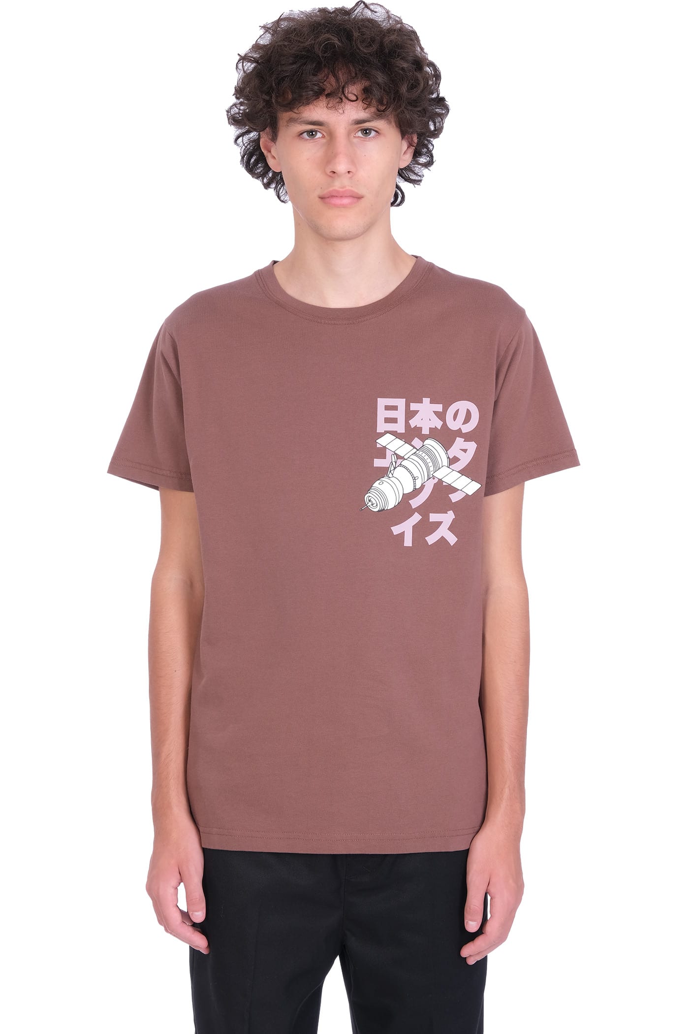 ENTERPRISE JAPAN T-SHIRT IN BROWN COTTON,BB1339TX190S1857