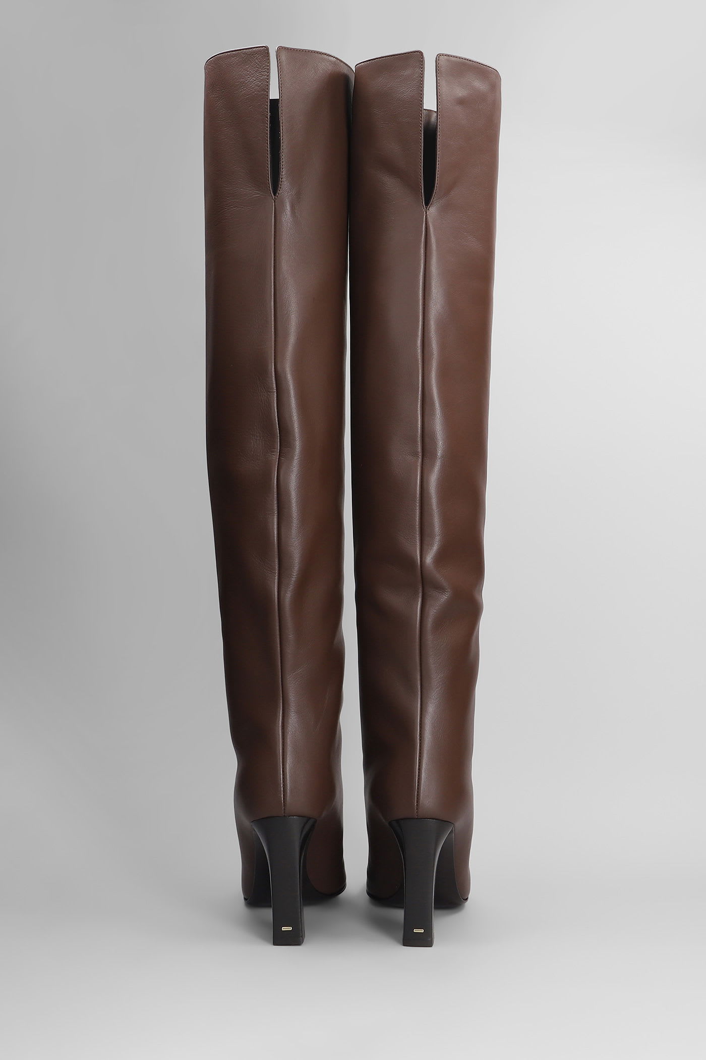 Giuseppe Zanotti Brenda 90 High Heels Boots In Brown Leather