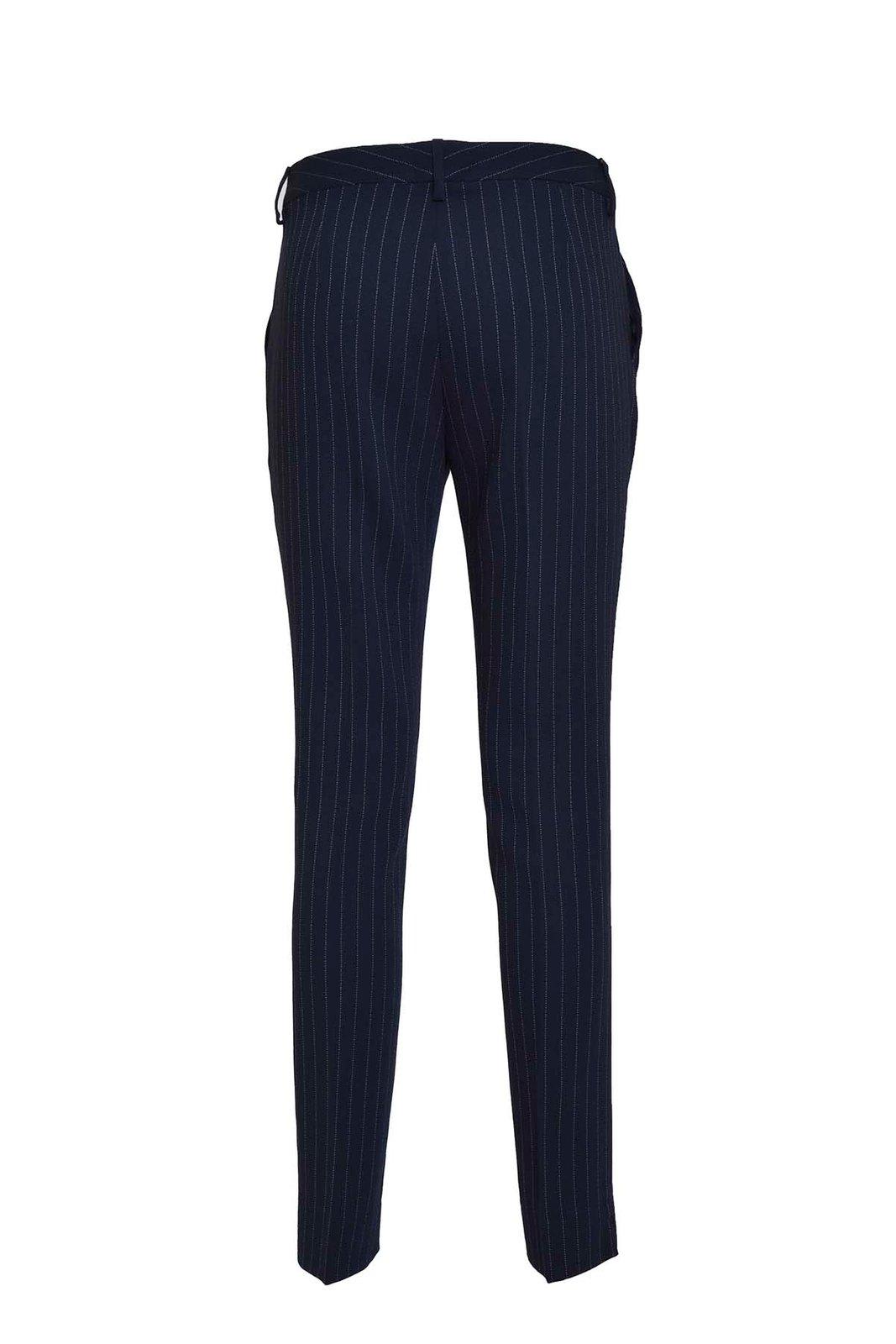 Shop Etro Striped Tailored Trousers In Blu