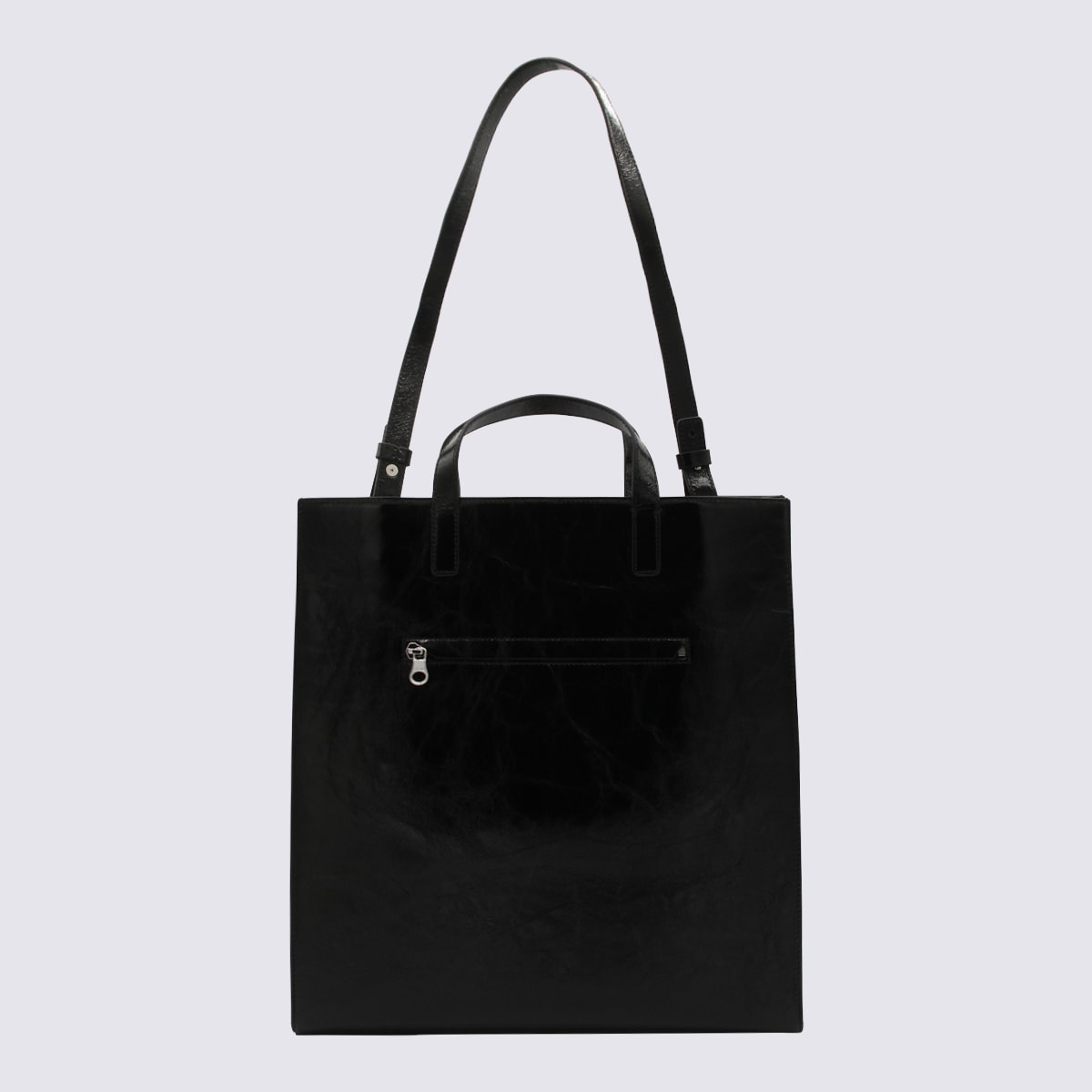 Shop Courrèges Black And White Leather Handle Bag