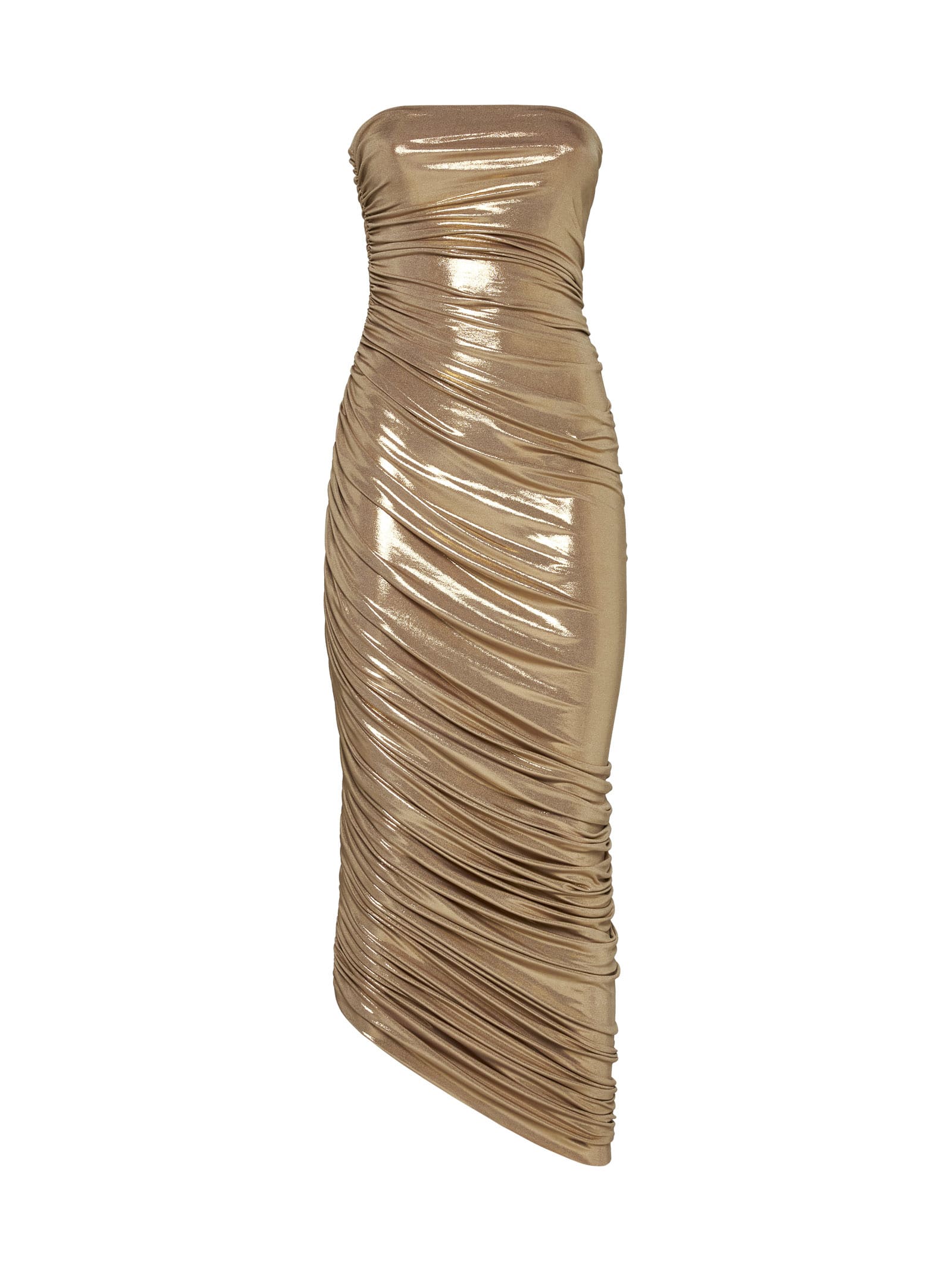 Shop Norma Kamali Dress In Gold