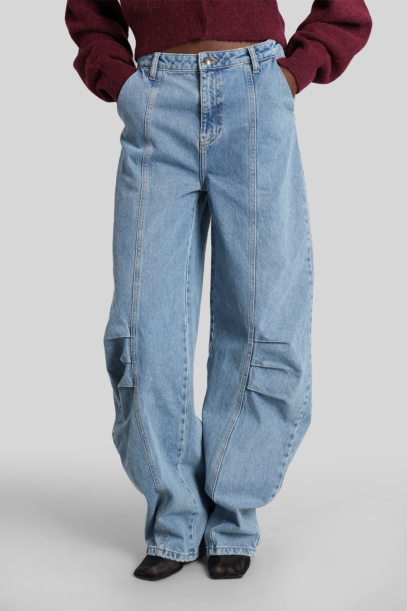 Rotate Birger Christensen Jeans In Blue Cotton In Blue