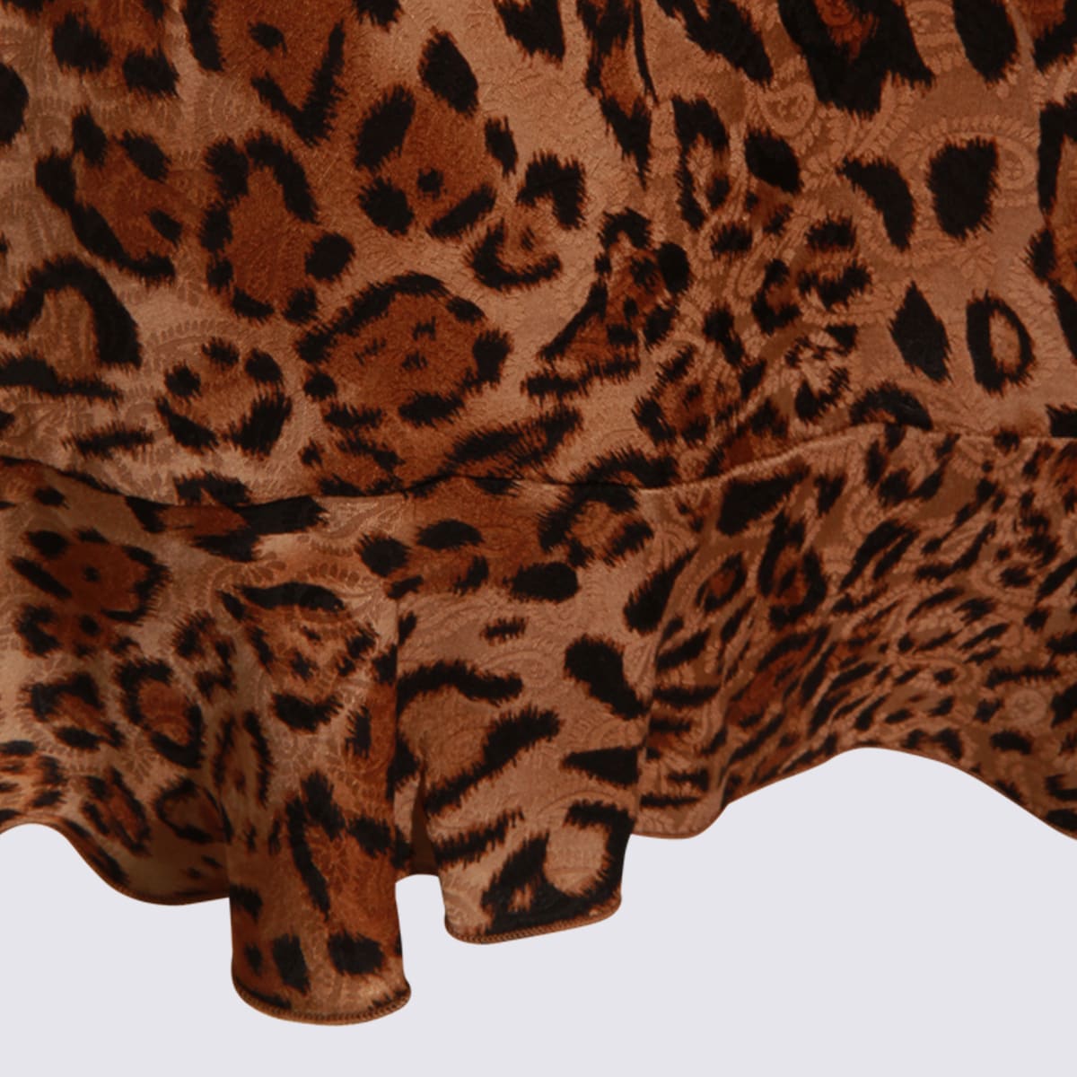 Twinset Leopard-print Puff-sleeve Mini Dress In Multi