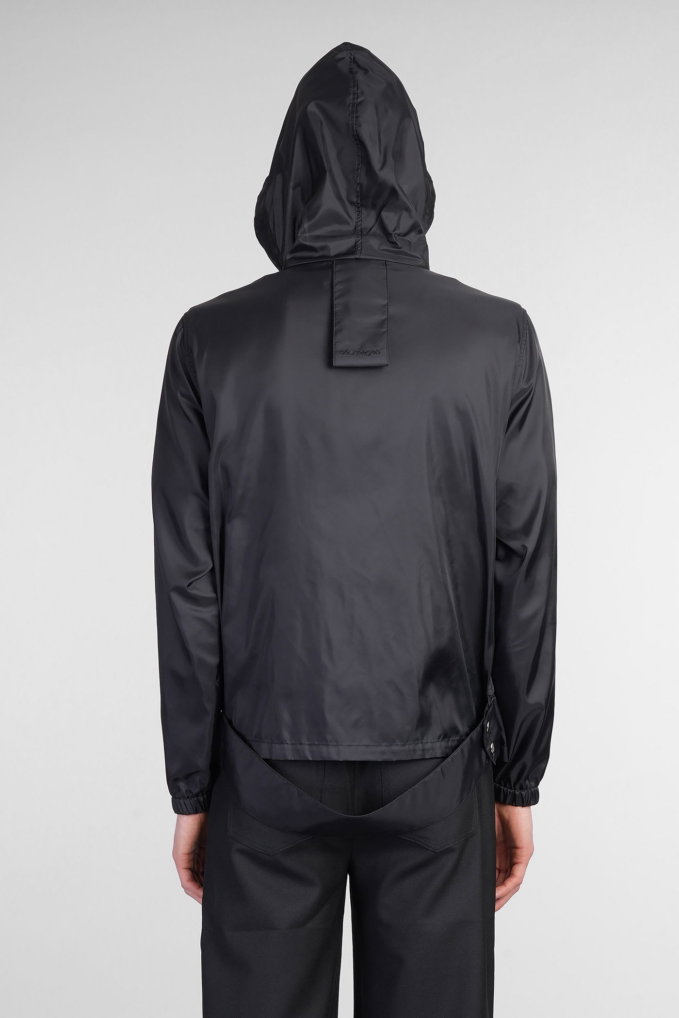 Courrèges Ac Nylon Windbreaker Jacket In Black