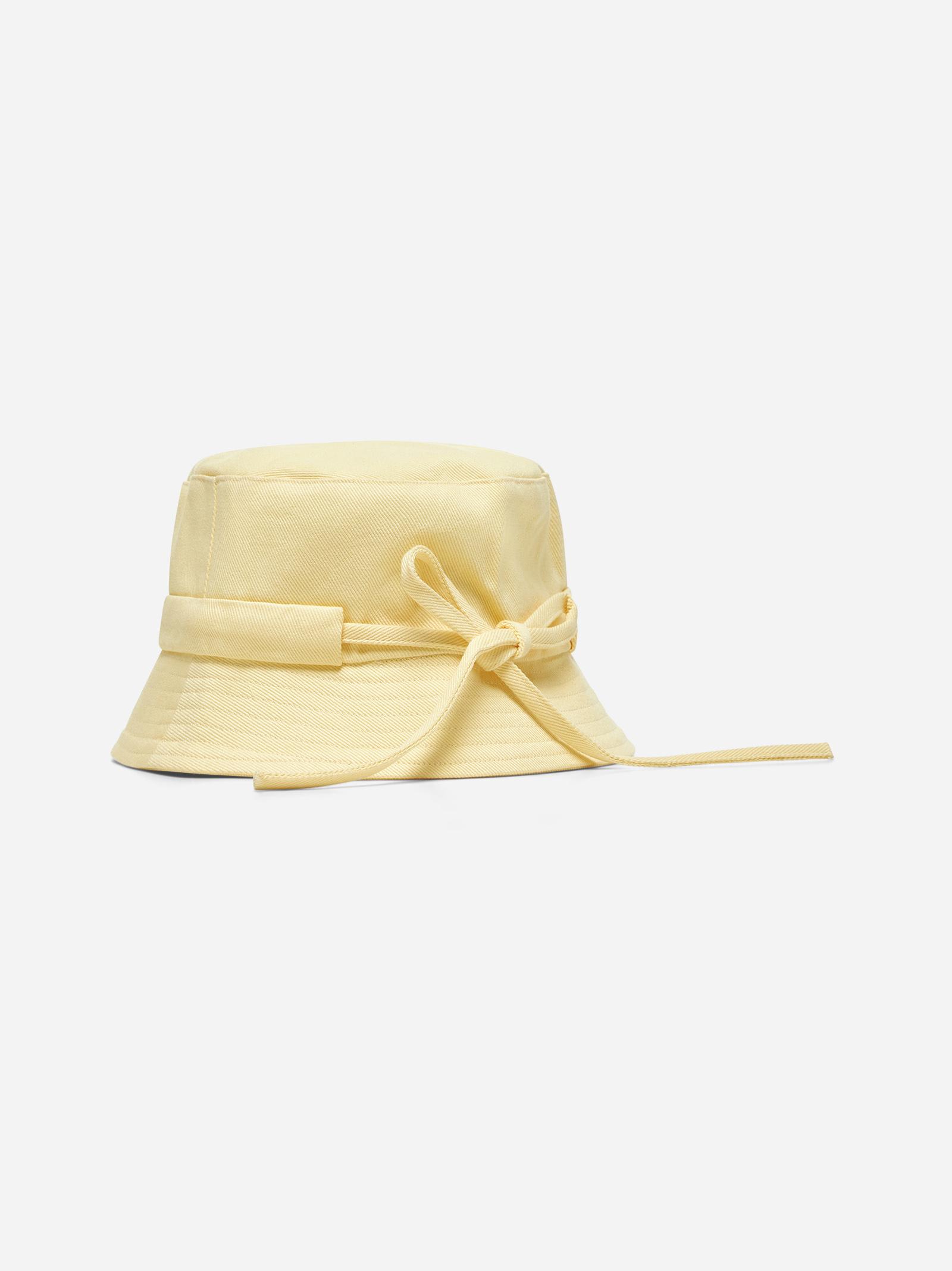 Jacquemus Le Bob Gadjo Drawstring Bucket Hat In Yellow