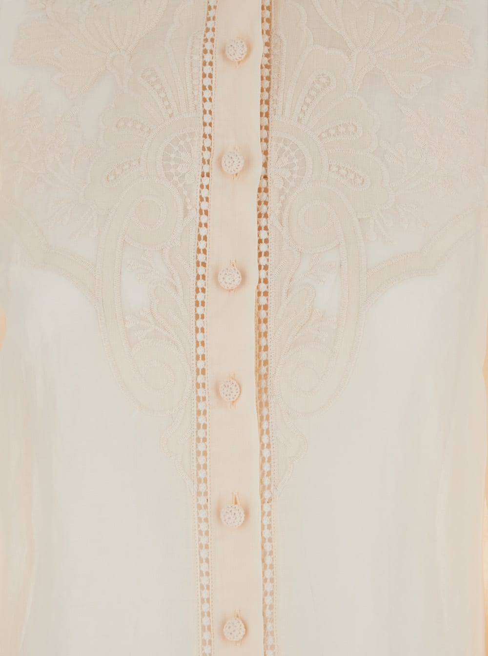 Shop Zimmermann White Blouse With Embroidery And Puffed Sleeves In Linen Woman In Beige