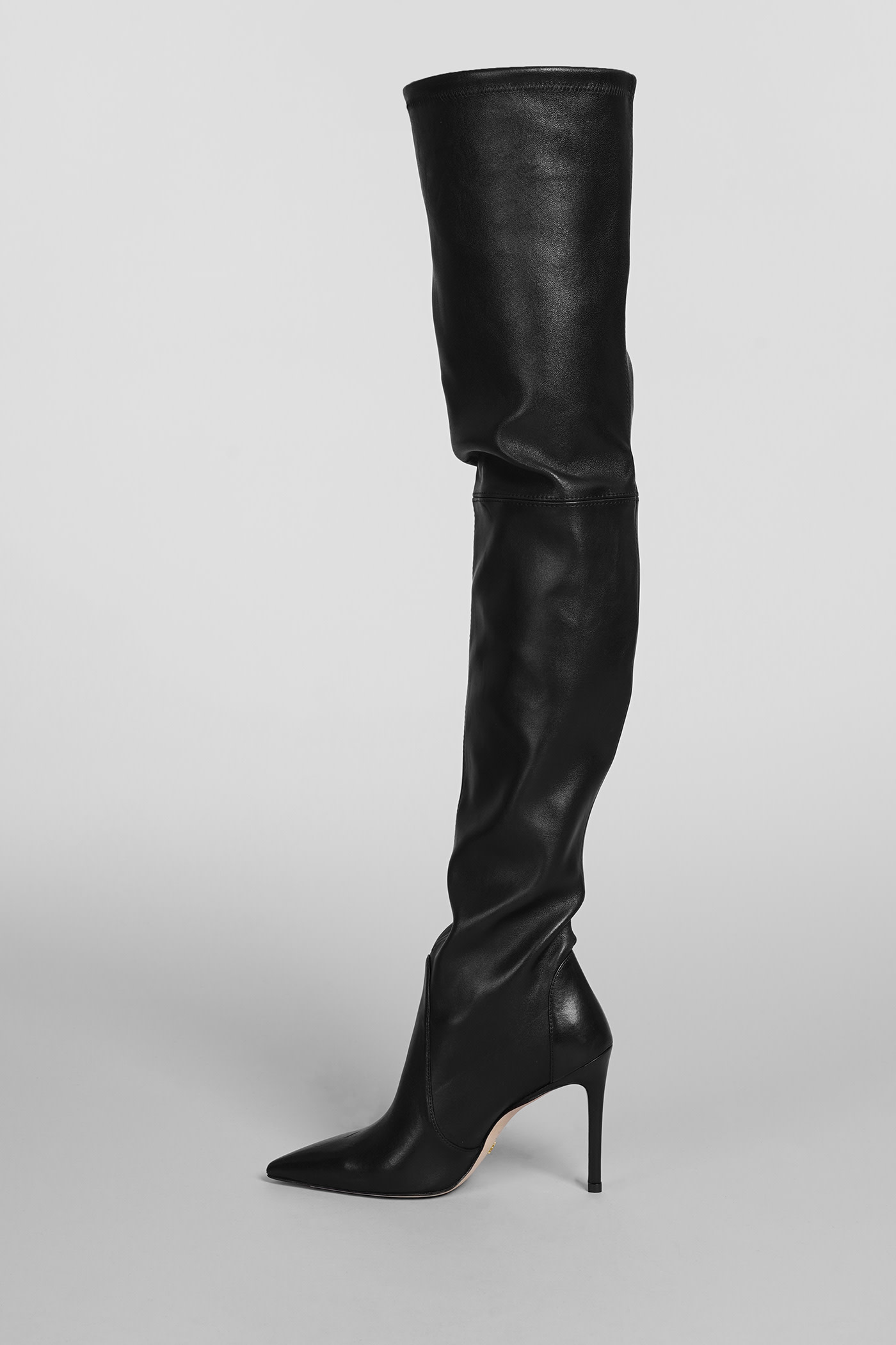 Shop Stuart Weitzman Ultrasturt 100 High Heels Boots In Black Leather