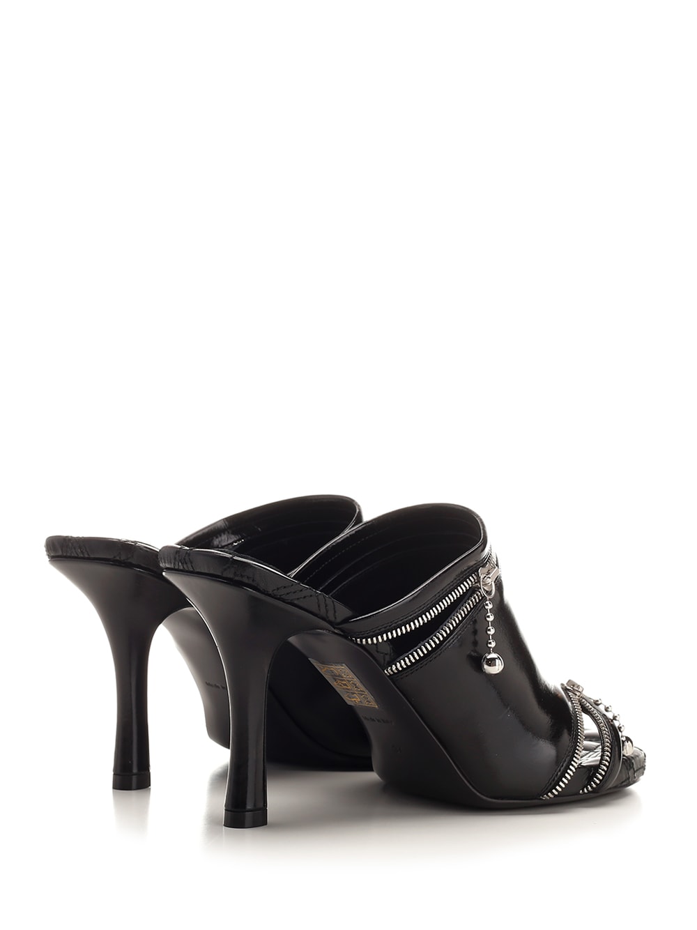 Shop Burberry Peep Sandals In Black