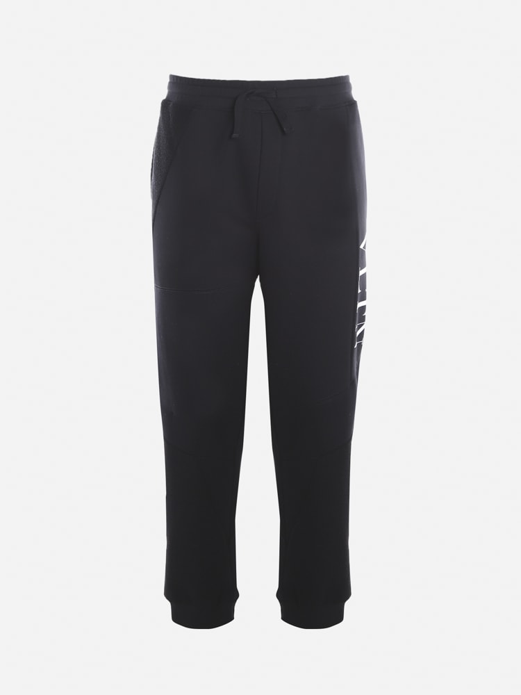 Valentino Cotton Blend Trousers With Vltn Print