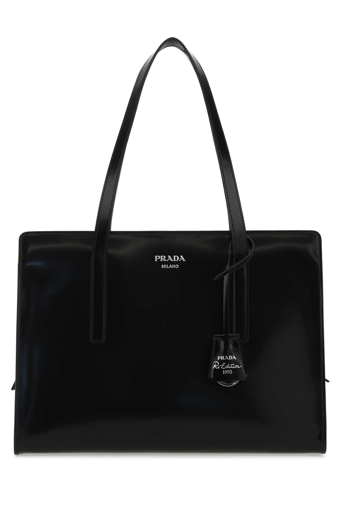 Shop Prada Black Leather Re-edition 1995 Shoulder Bag In F0002