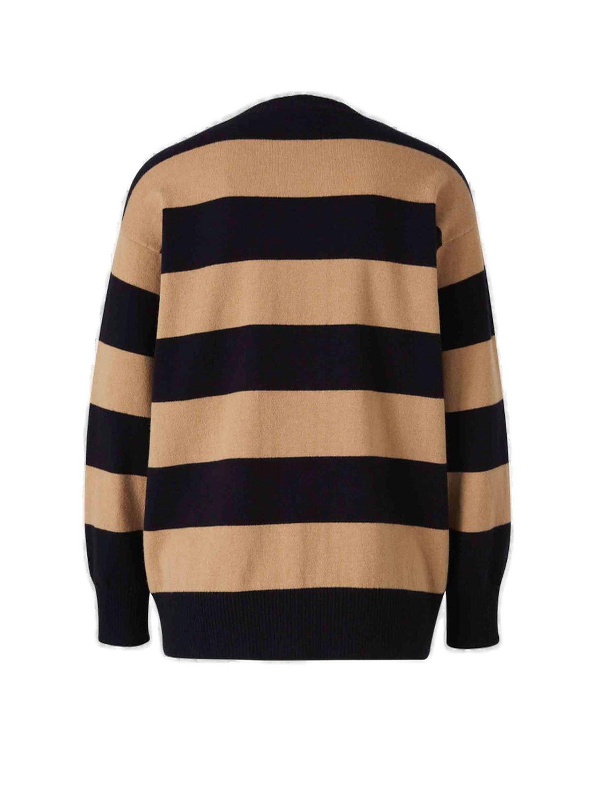 Shop Max Mara Striped Crewneck Sweater In .